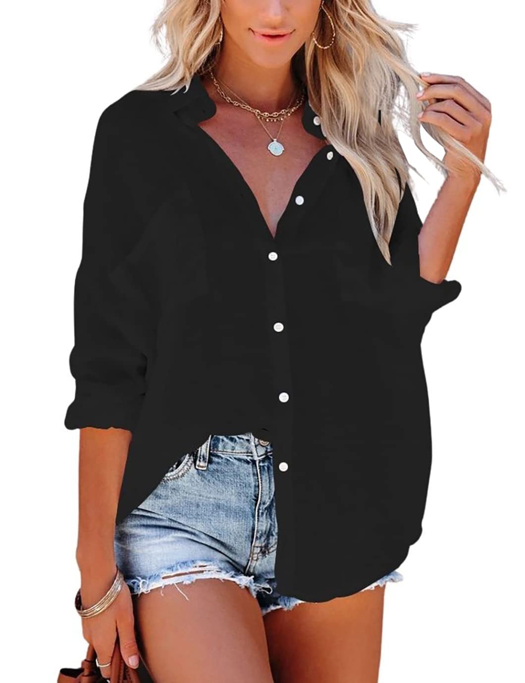 Eddoyee Women's Summer Beach Cover Up - Casual Swimsuit Tunic Dress with Pockets | Lightweight Swimwear Coverup for Pool, Vacation & Resort Wear