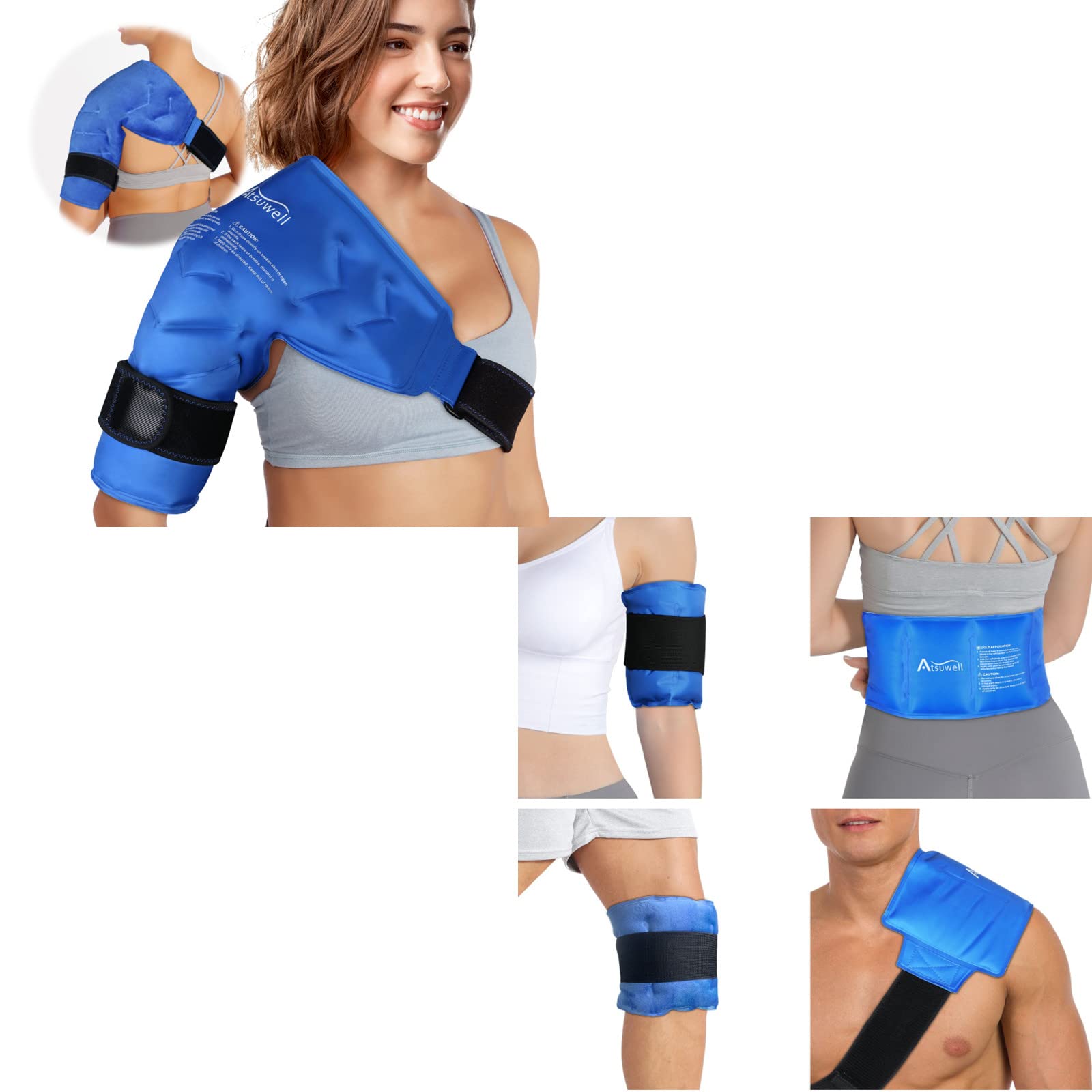 Atsuwell Reusable Ice Pack Wrap for Knee, Arm, Lower Back & Shoulder Pain Relief - Cold Therapy Gel Pack for Injuries, Swelling & Post-Surgery Recovery - Perfect for Athletes, Arthritis & Muscle Pain