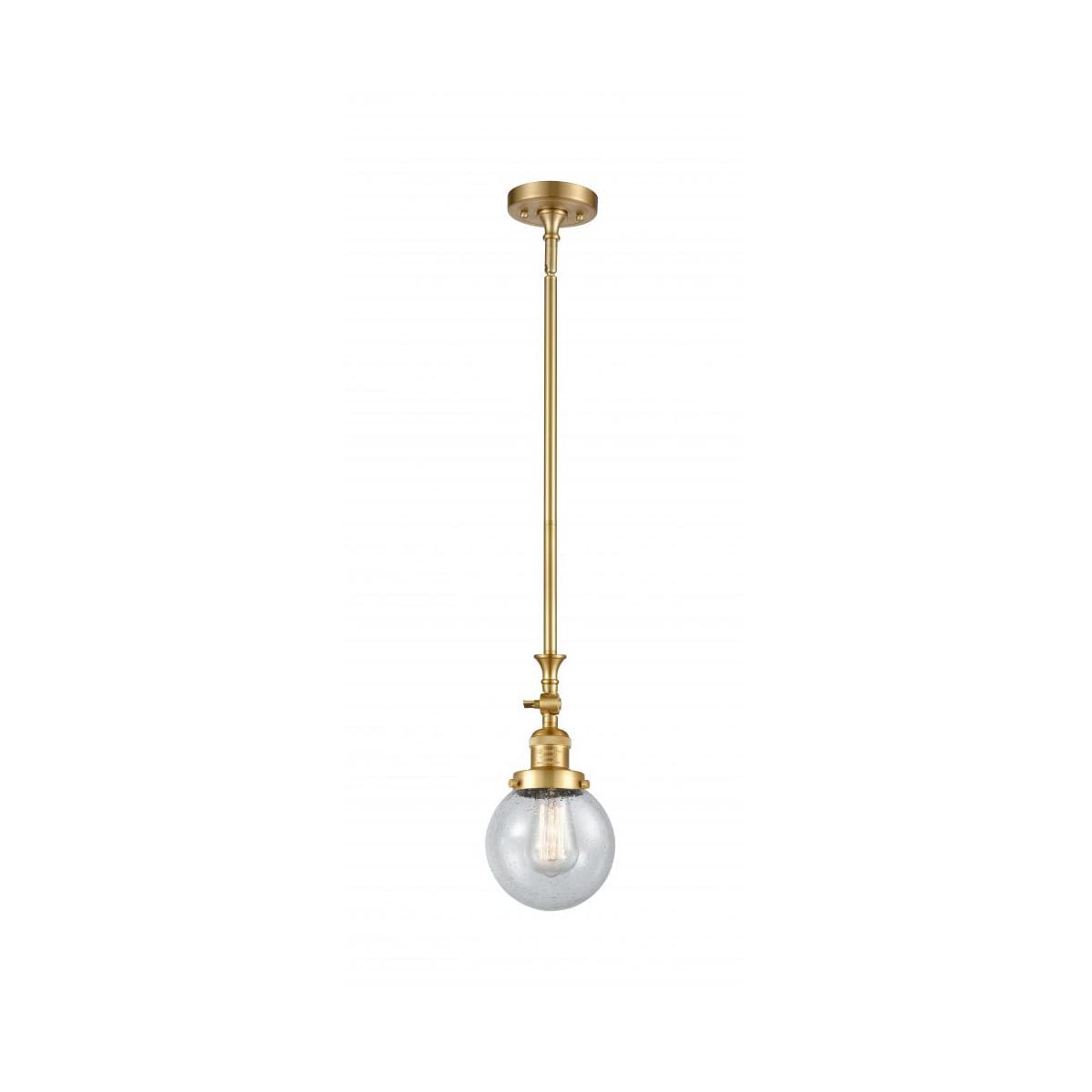206-SG-G204-6 Satin Gold Bare Bulb 1 Light Cord Set - Vintage Edison Lighting for Home Decor, Cafe & Restaurant Ambiance
