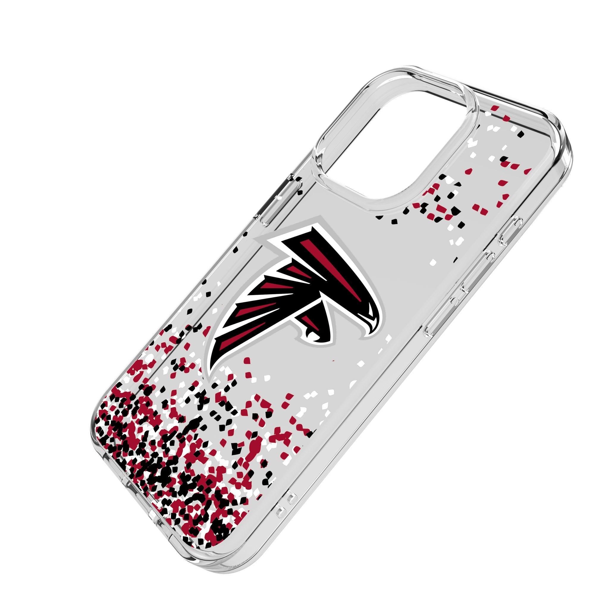 Atlanta Falcons Confetti Clear Phone Case for Apple iPhone 14 13 12 11 Pro Max XR XS - Durable Protective Cover for Falcons Fans - Perfect for Game Day & Everyday Use