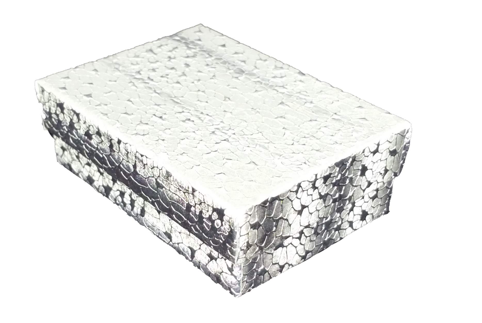 50 Pack Silver Foil Jewelry Gift Boxes 2.13