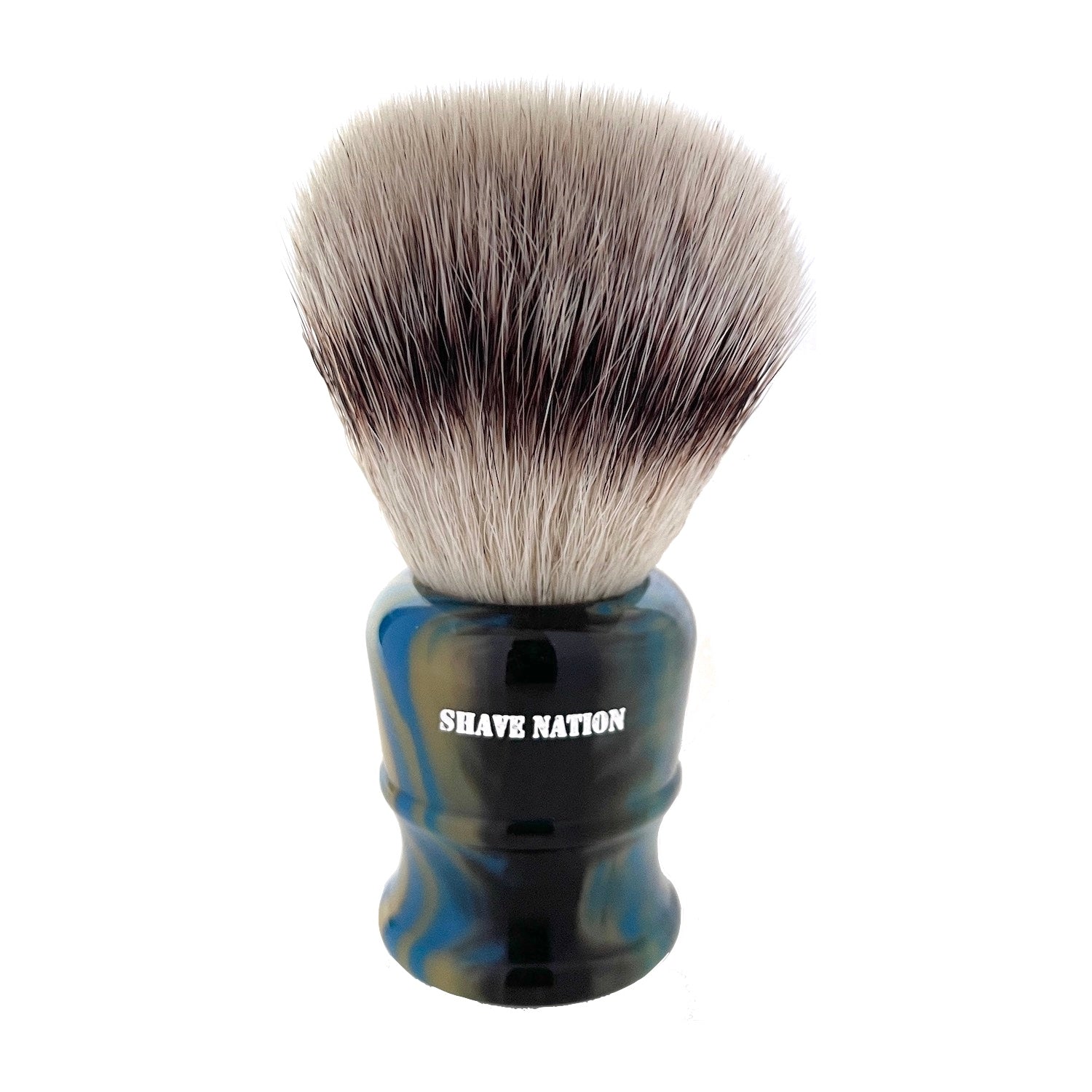Premium Shaving Brush with Faux Lapis Stone Resin Handle - Synthetic Bristles for Smooth Shaving - Perfect for Wet Shaving, Grooming Kits & Luxury Bathroom Essentials
