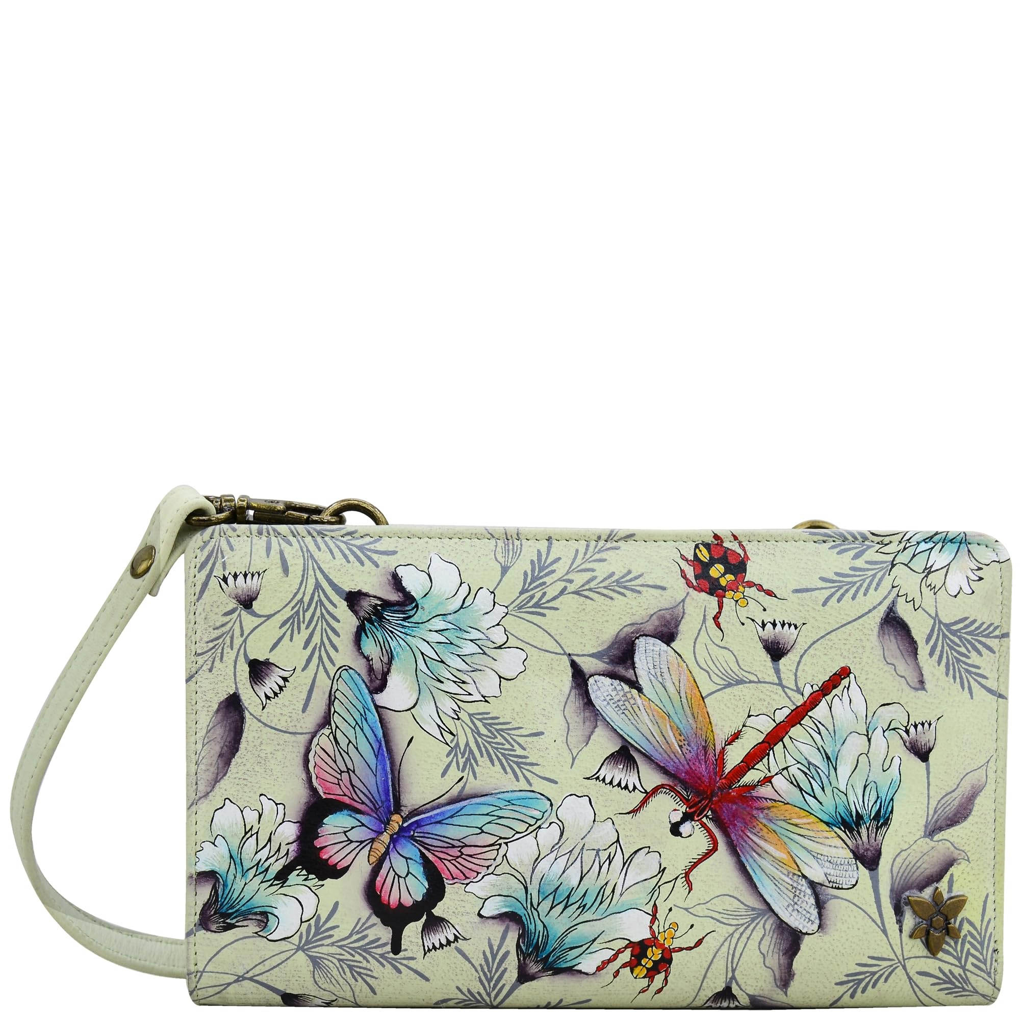 Anuschka Women's Hand-Painted Leather RFID Blocking Wallet - Stylish Organizer for Credit Cards, Cash & ID - Perfect for Travel, Shopping & Everyday Use