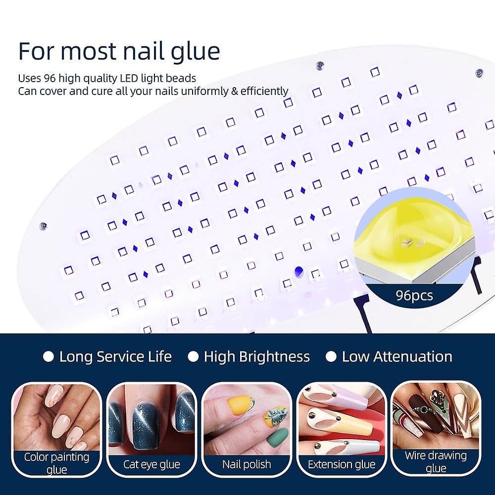 Professional UV LED Nail Lamp 256W - Fast Curing Gel Polish Dryer for Salon & Home | Manicure, Pedicure & Nail Art Application