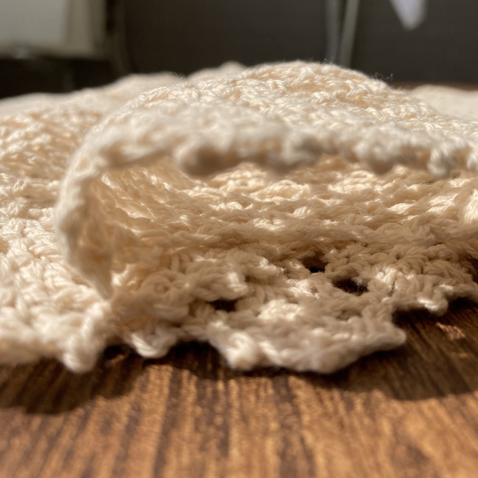 Hsvanyr Beige Rectangular Cotton Crochet Lace Table Runner - Handcrafted 19x31 Inch Dining Room Centerpiece for Elegant Home Decor