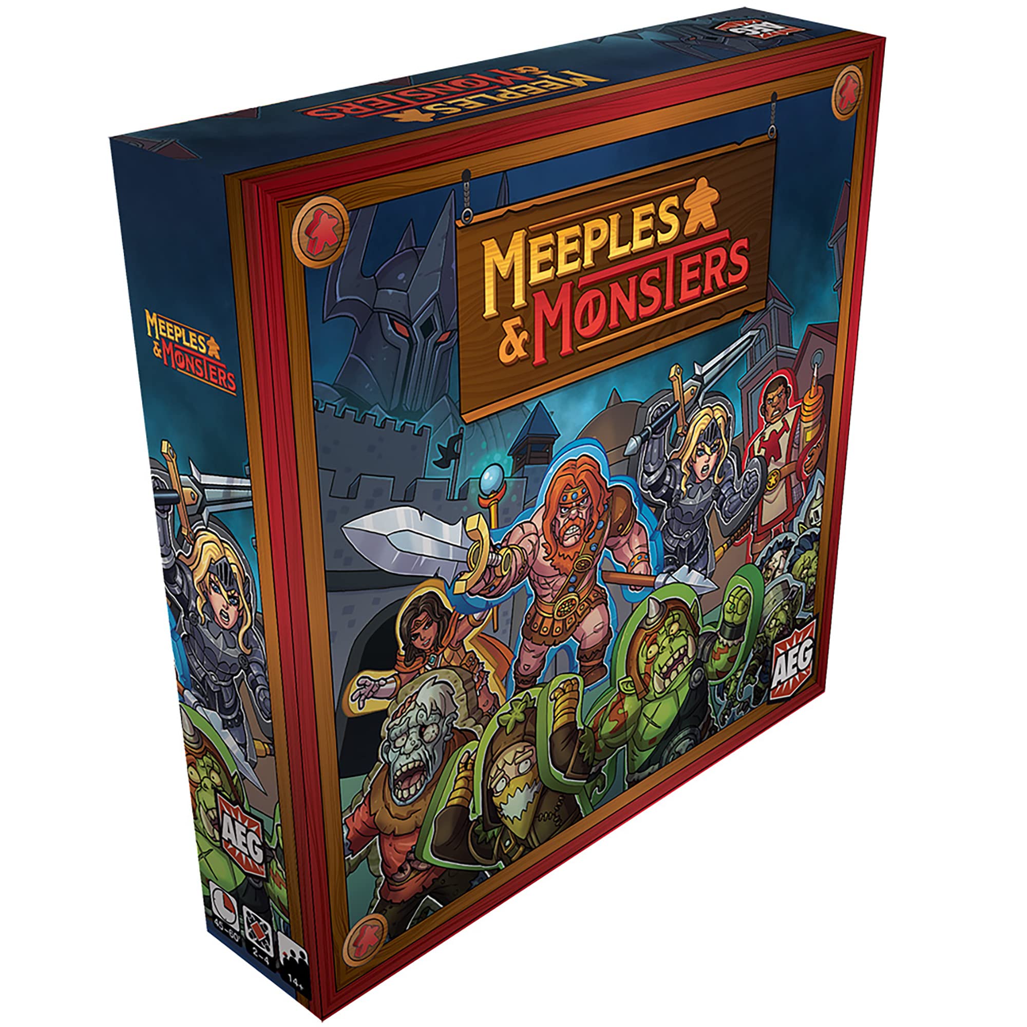 AEG Meeples & Monsters - Fantasy Strategy Board Game for 2-4 Players | Build Your Bag, Train Warriors & Defend the Town | Perfect for Game Nights & Fantasy Lovers | Ages 14+