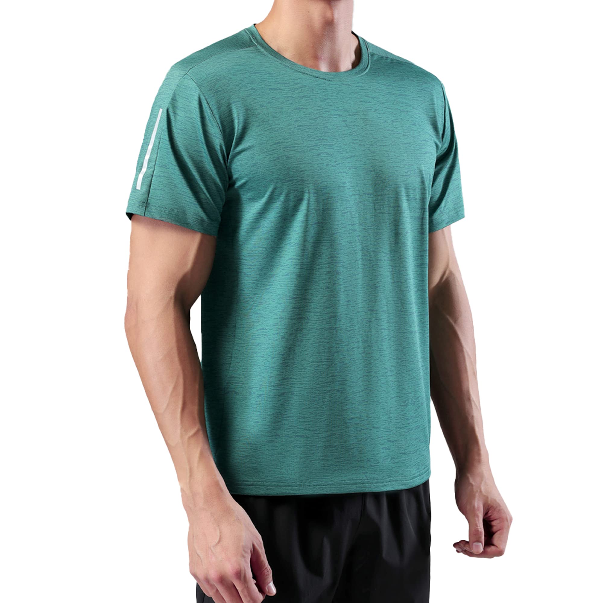 Men's Summer Slim Fit Moisture Wicking Active Athletic Short Sleeve Crew T-Shirt - Lightweight Quick Dry Workout Shirt for Running, Gym & Outdoor Sports