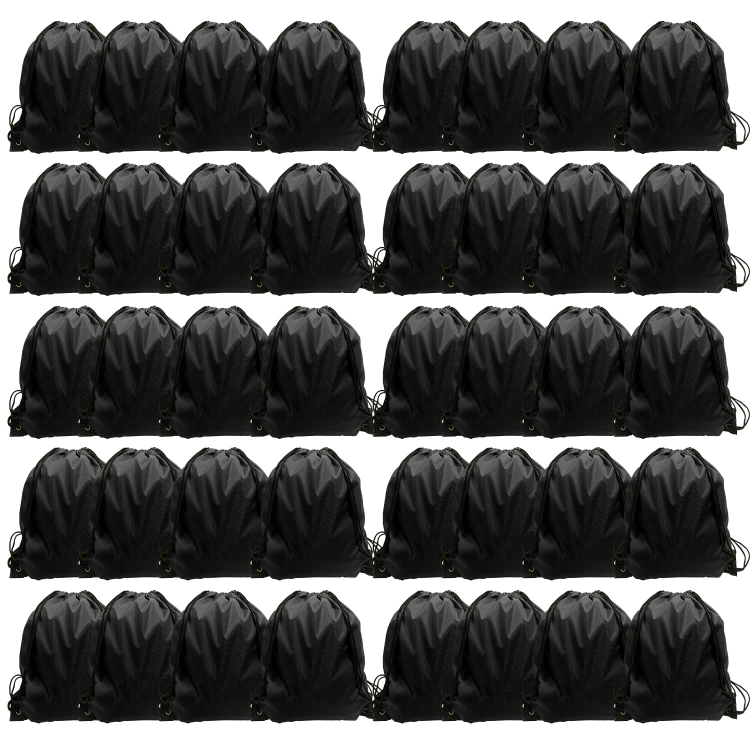48 Pack Drawstring Backpacks Bulk - Lightweight Cinch Bags for School, Gym, Sports & Travel - Durable String Backpacks for Kids & Adults (Assorted Colors) - Perfect for Storage, Events & Gifts