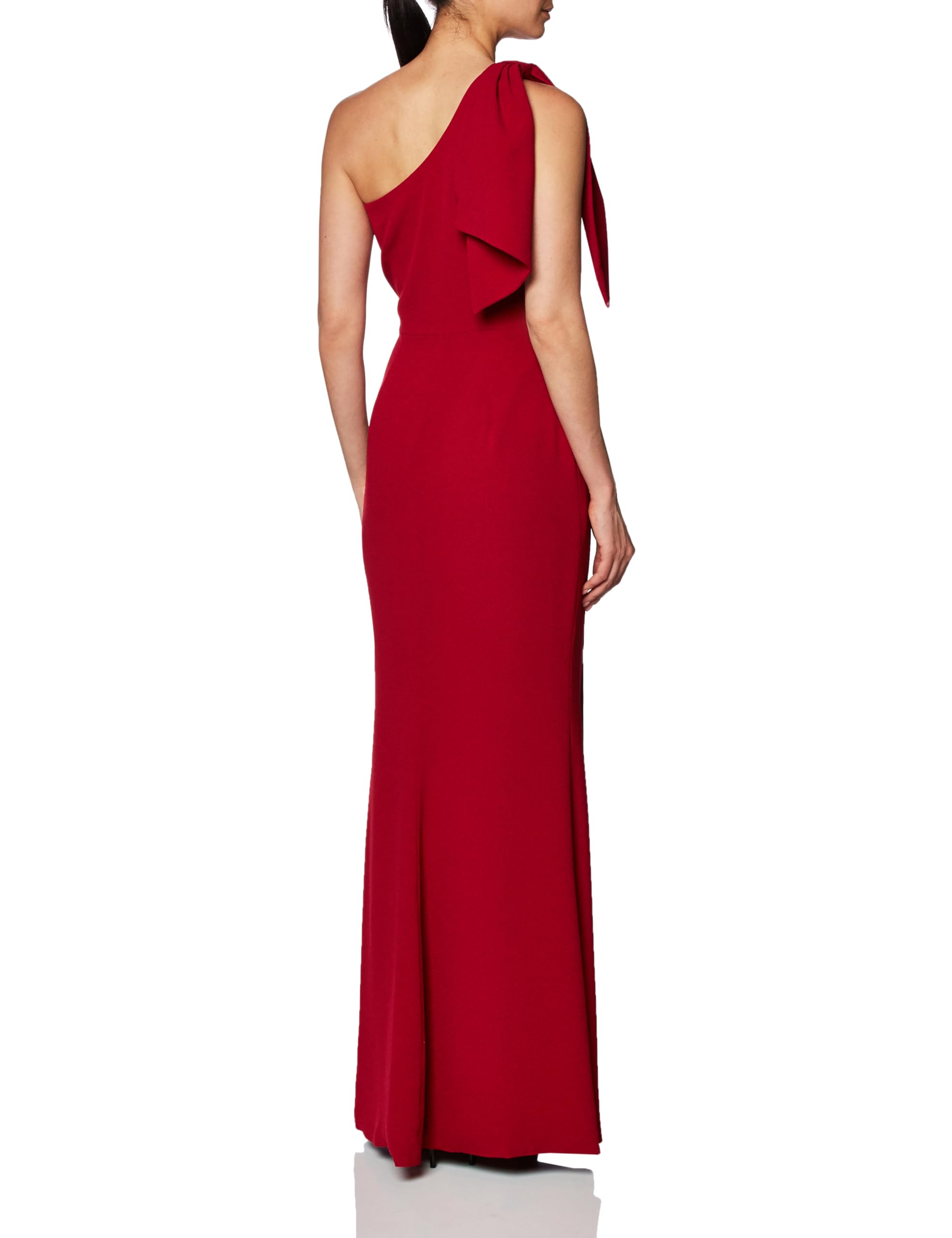 Dress the Population Women's Georgina One Shoulder Bow Detail Trumpet Gown Long Formal Dress for Prom, Evening Gala & Special Occasions
