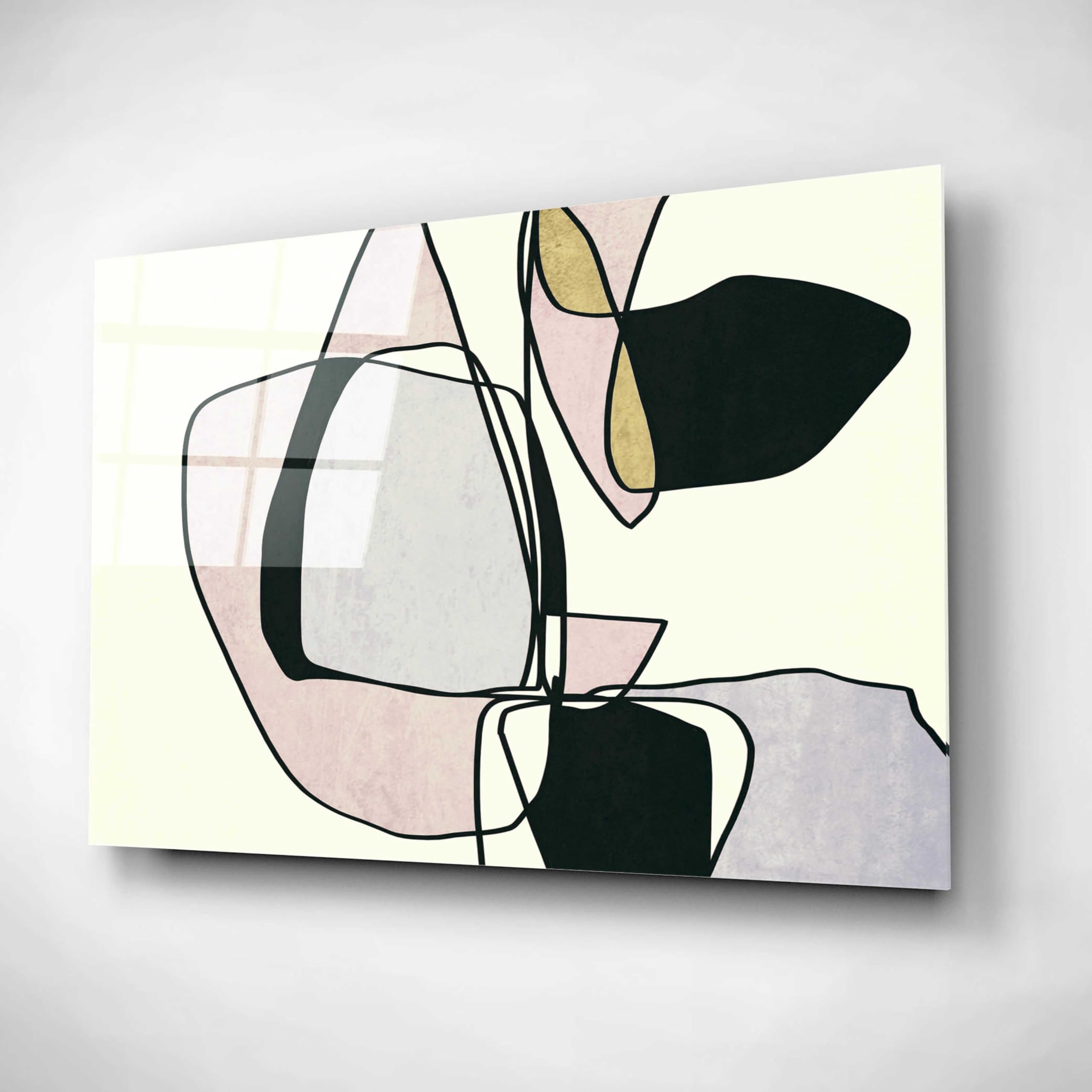 Abstract Line Art 15 by Irena Orlov - Modern Acrylic Glass Wall Decor 24x16 Inches - Contemporary Home & Office Artwork for Living Room, Bedroom or Workspace