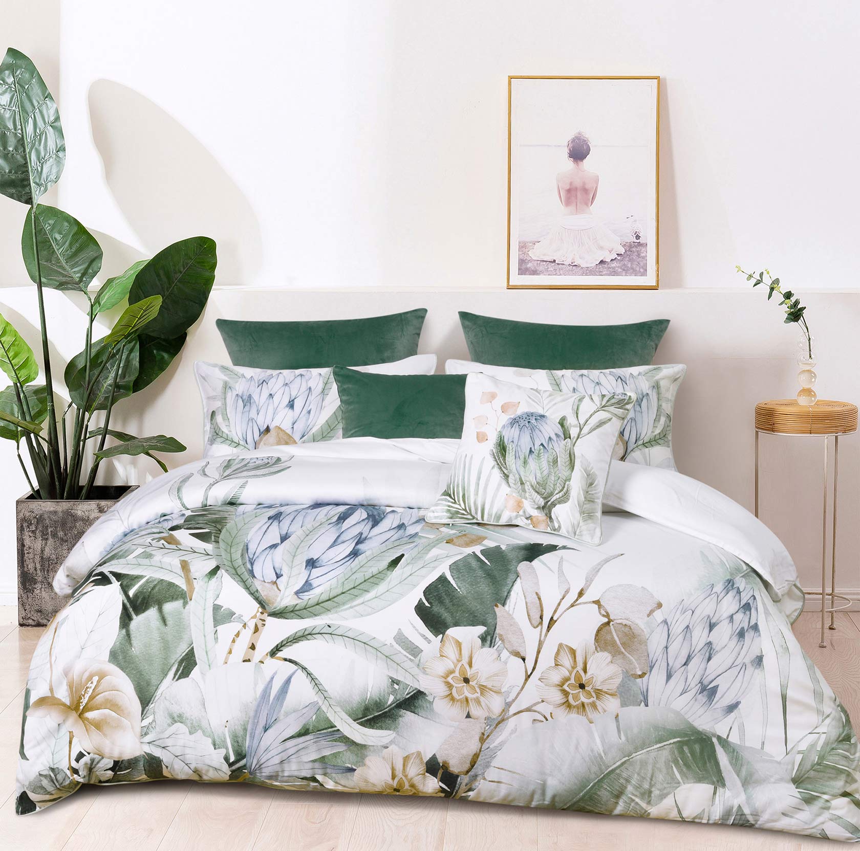 Evergreen Sage Quilt Cover Set by Bianca - Soft Luxury Bedding for Master Bedroom & Guest Room - Perfect for Cozy Autumn Nights & Spa Retreats