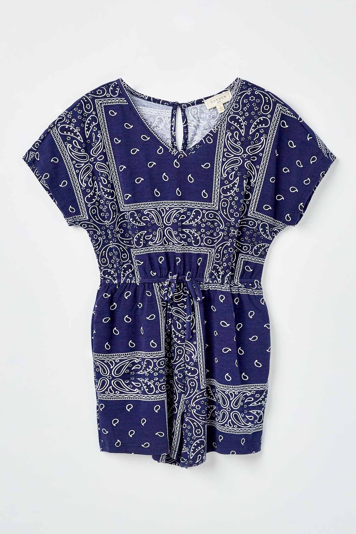 Stylish Floral Bandana Print Romper for Women - Comfortable & Trendy Jumpsuit for Summer Outfits, Beach Vacations & Music Festivals