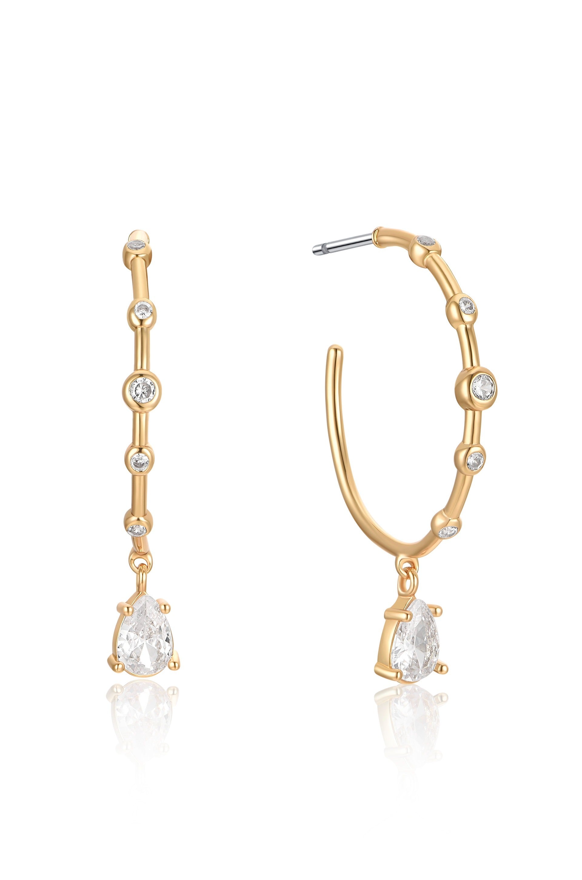 Elegant Crystal Charm Hoop Earrings for Women - Dainty Sparkling Jewelry for Party, Wedding & Everyday Wear