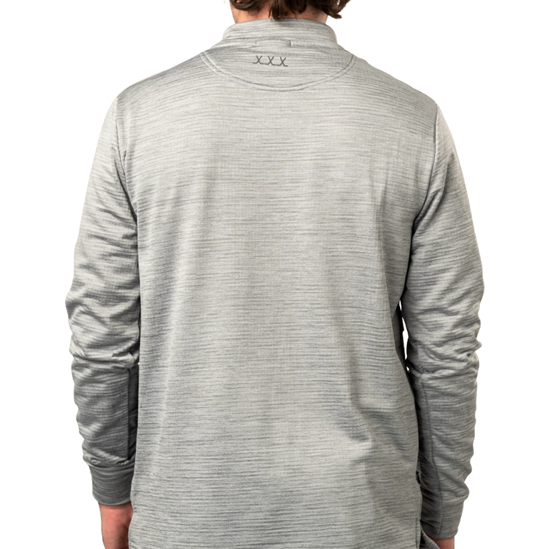 Bauer FLC Mock Neck Long Sleeve Tee for Men - Comfortable Athletic Shirt, Moisture-Wicking Performance Fabric - Ideal for Hockey Training, Gym Workouts & Casual Wear (Grey)