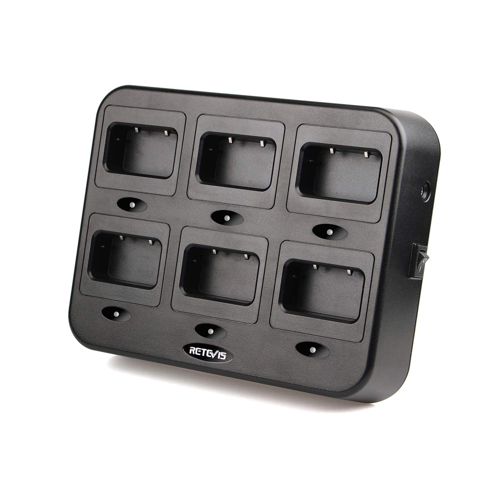 Retevis RT21 H-777S 6-Port Fast Charger for Walkie Talkies - Multi-Unit Rapid Charging Station Compatible with RT21V, RT28, RT53 Two-Way Radios & Batteries (1 Pack) - Perfect for Security Teams, Construction Sites, and Outdoor Adventures