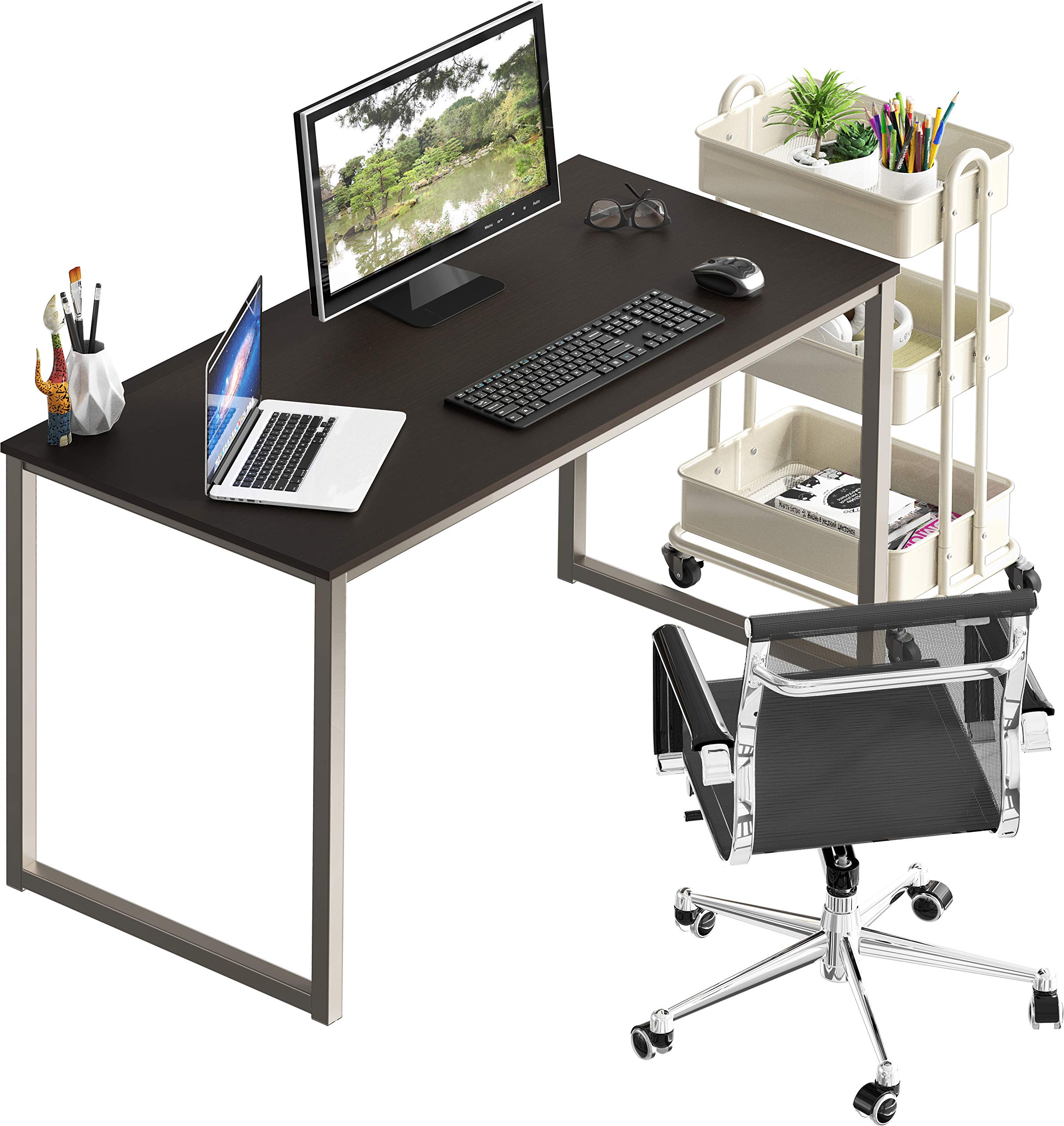 SHW Mission Home Office 48-Inch Computer Desk, Espresso Finish - Modern Writing Desk for Small Spaces, Study Table for Students, Workstation for Home Office & Remote Work