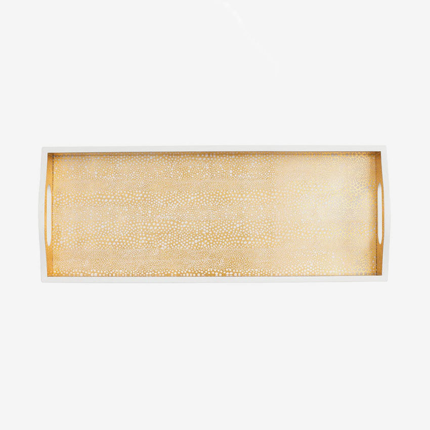 Caspari Pebble Lacquer Bar Tray - Elegant Serving Tray for Cocktails, Drinks & Home Decor | Perfect for Entertaining, Parties & Luxury Home Accessories