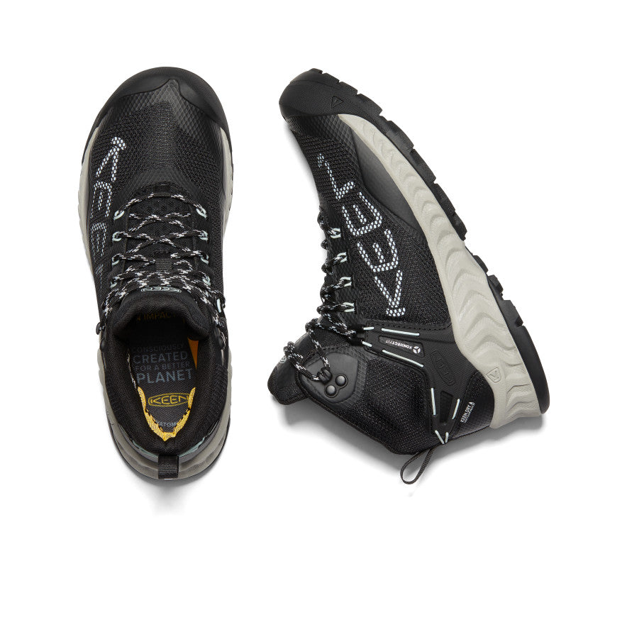 NXIS EVO Women's Waterproof Winter Boots - Black/Blue Glass | Slip-Resistant, Warm & Comfortable for Snow, Hiking & Outdoor Activities