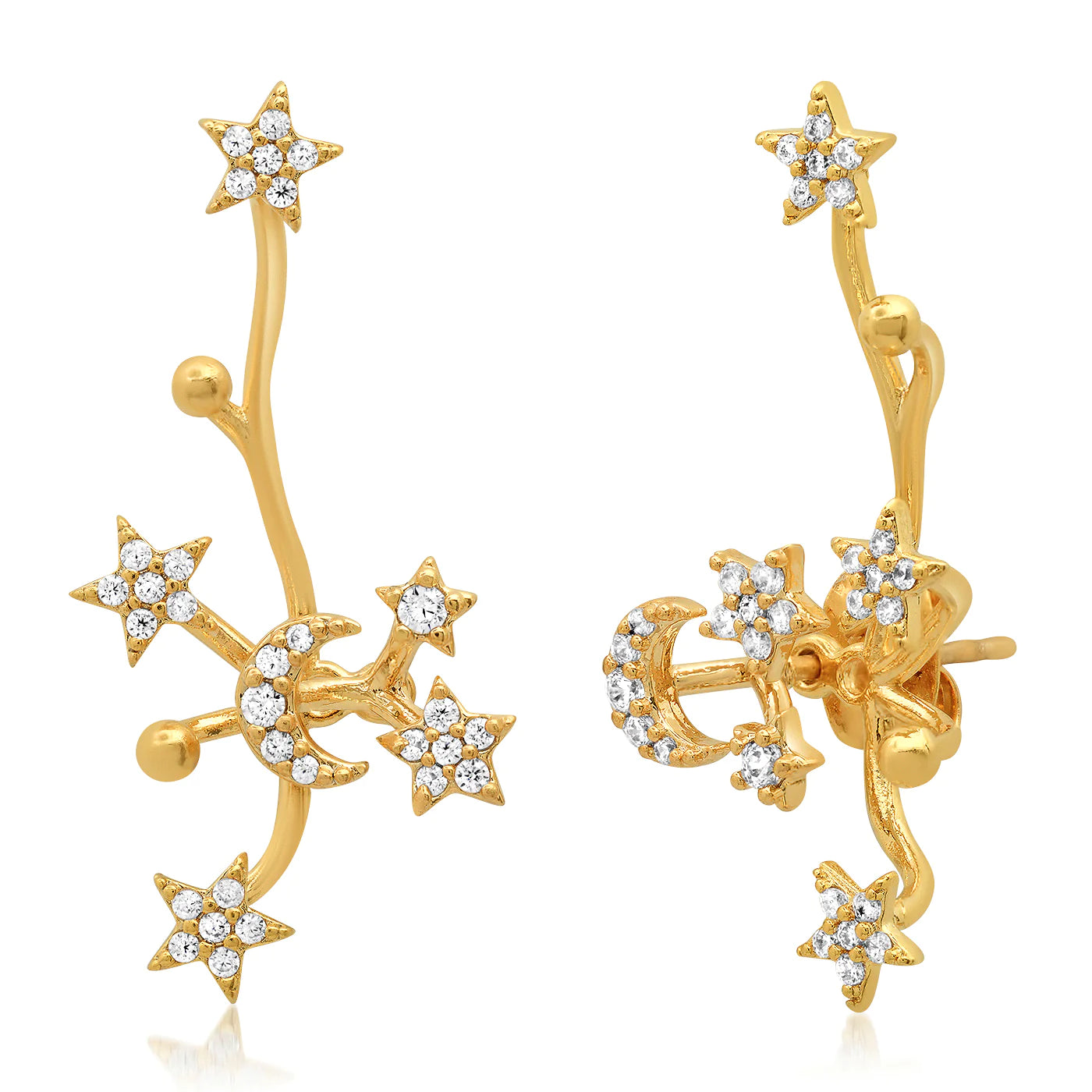 Celestial Climbing Ear Jackets - Dainty Earring Enhancers for Women, Trendy Stackable Ear Cuffs (Perfect for Parties, Weddings & Everyday Wear)