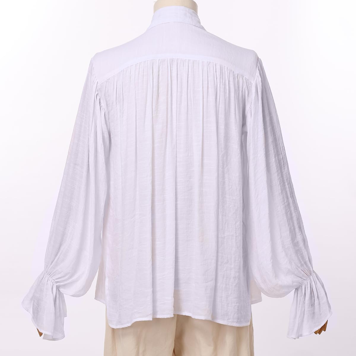 GRACEART Pirate Shirt for Men & Women - Victorian Ruffled Medieval Costume Shirt | Renaissance Vampire Blouse | 100% Cotton Linen Top for Halloween, Cosplay & Historical Reenactment