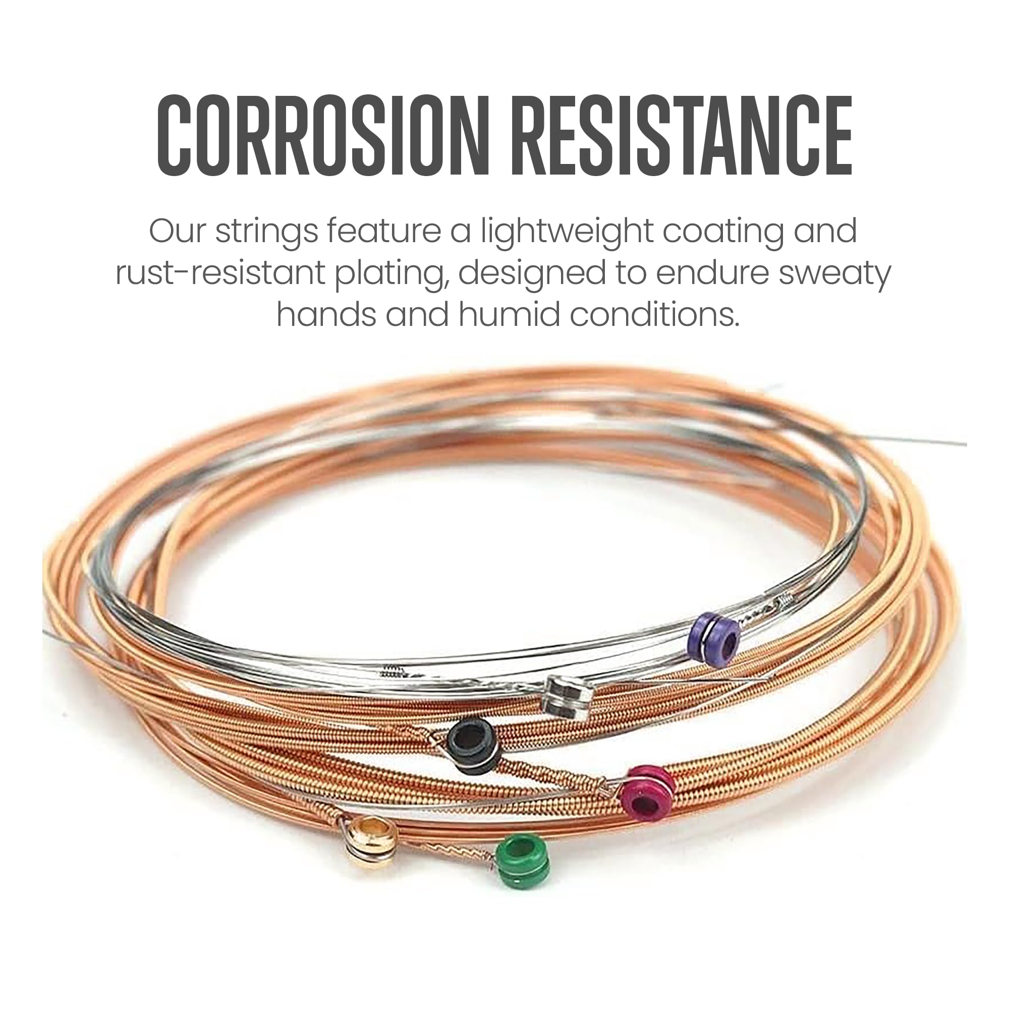 Premium Acoustic Guitar Strings 12-53 Light Gauge - Phosphor Bronze with Nano Coating for Long-Lasting Durability & Smooth Feel | 90/10 Bronze Alloy | Perfect for Concerts, Practice & Studio Recording