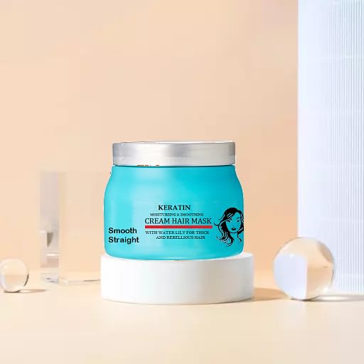 Keratin Hair Treatment Mask - Deep Moisturizing & Smoothing Hair Care for Dry, Damaged Hair - Nourishing Non-Steaming Hair Mask for Salon-Quality Results at Home - Perfect for Daily Use & Hair Repair
