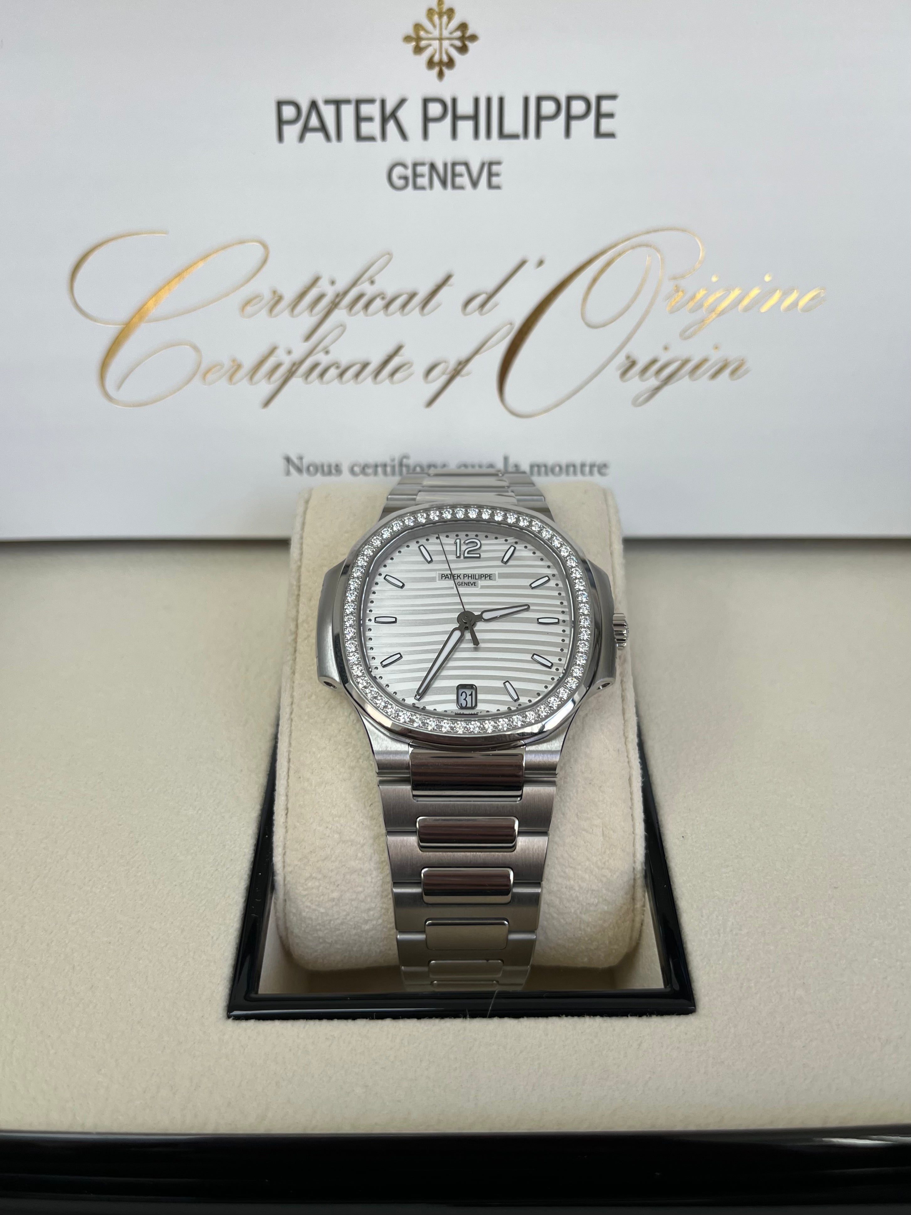 Luxury Patek Philippe Nautilus Diamond Bezel Watch - 7118/1200A-010 Silver Index Dial for Women | Elegant Swiss Timepiece for Special Occasions, Gala Events & Luxury Collections