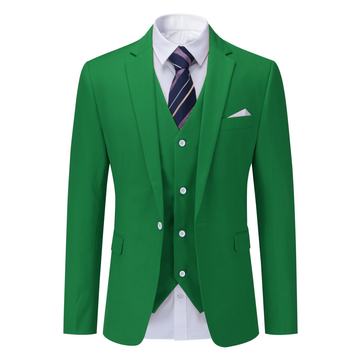 Men's 3-Piece Suit Set - Formal & Casual Slim Fit Tuxedo Vest & Pants in Emerald Green | Perfect for Weddings, Business Meetings & Special Occasions