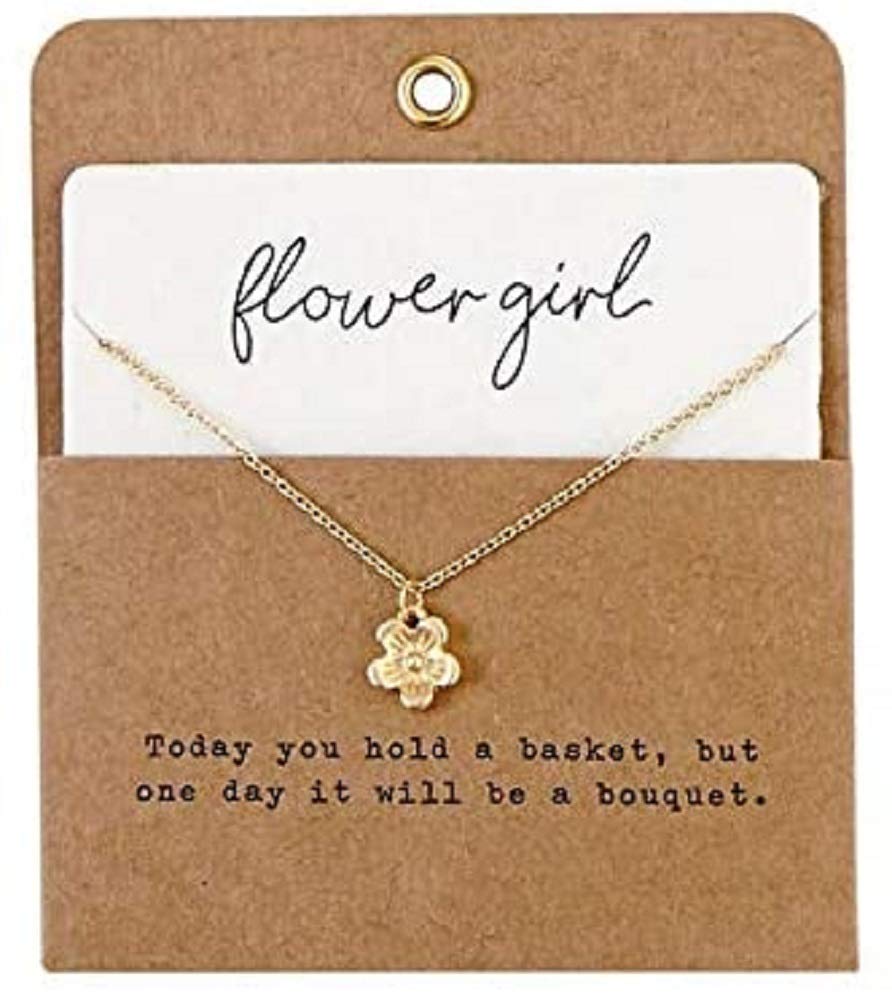 Charming Gold Flower Girl Mud Pie Necklace - 8