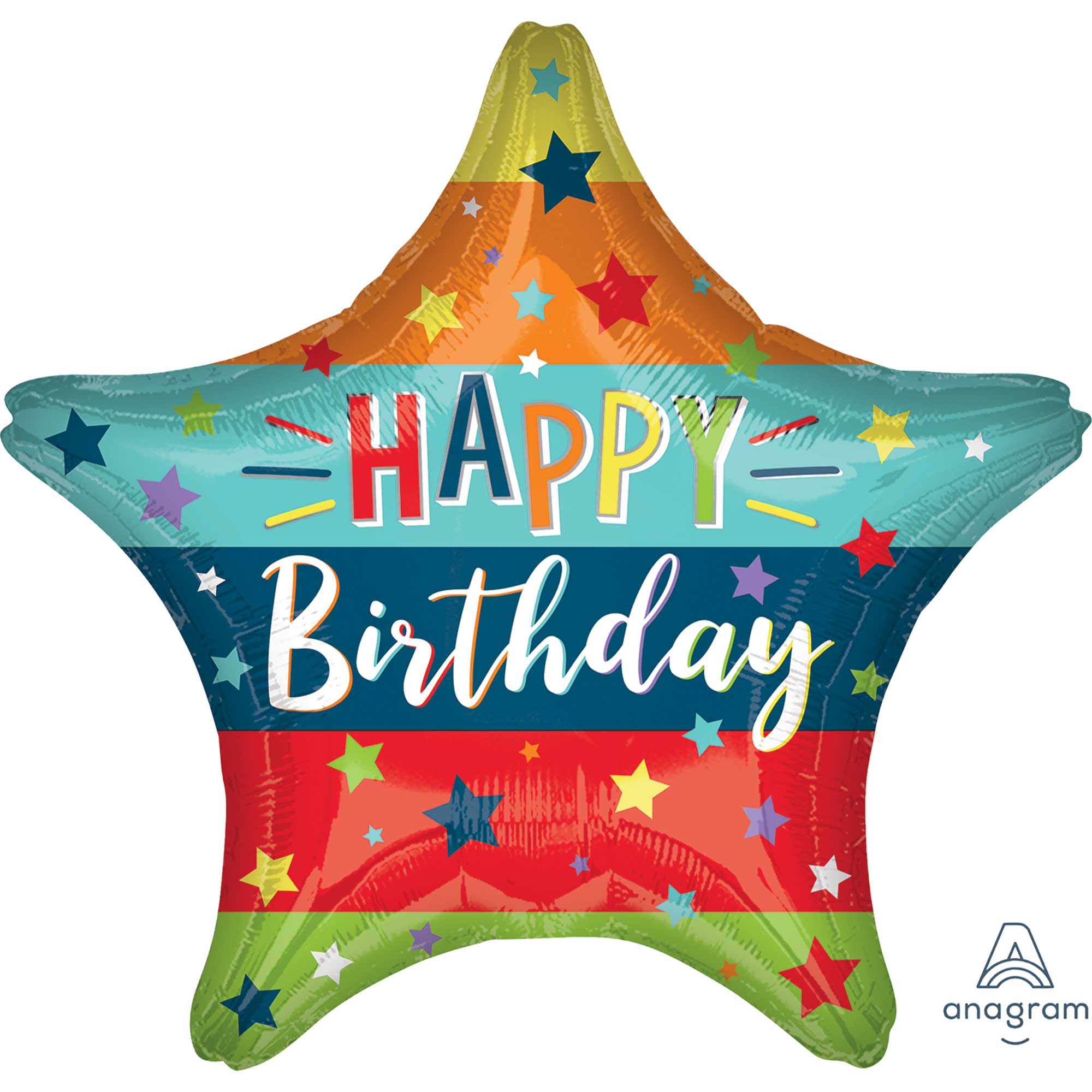 45cm Standard HX Happy Birthday Stars & Stripes Balloon - Patriotic Party Decorations for 4th of July, Memorial Day, Veterans Day Celebrations & American Theme Parties