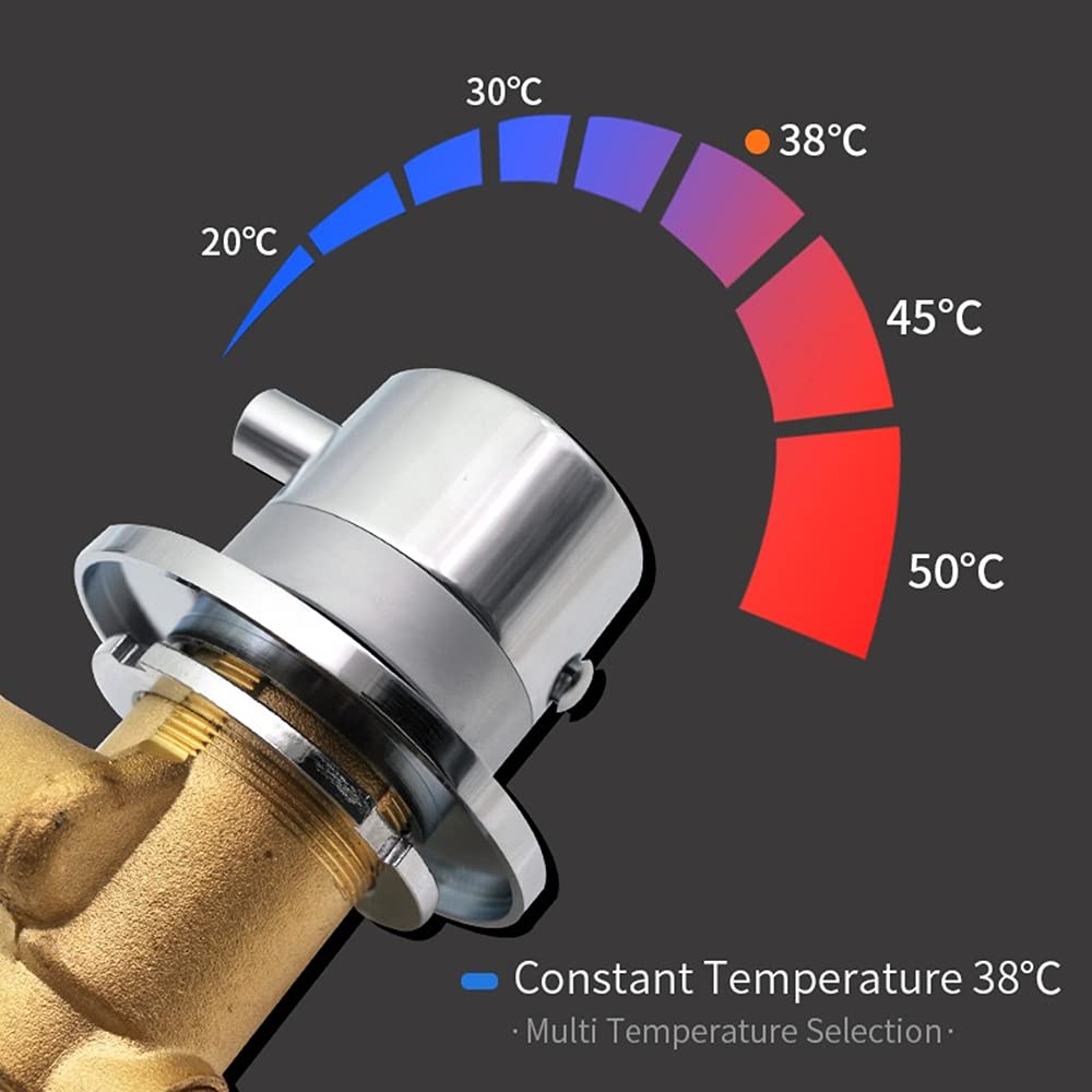 AFUDER Thermostatic Shower Valve - Brass Wall Mounted Shower Mixer Tap with 1-Way Output for Hot & Cold Water - Perfect for Bathroom Renovation & Spa-Like Shower Experience