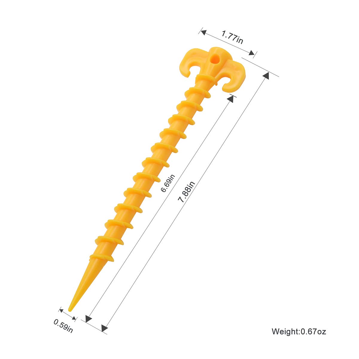 Heavy Duty 20cm (7.9 Inch) Canopy Stakes for Camping & Tents - 8 Pack Yellow - Secure Your Tent in Windy Weather & Outdoor Adventures