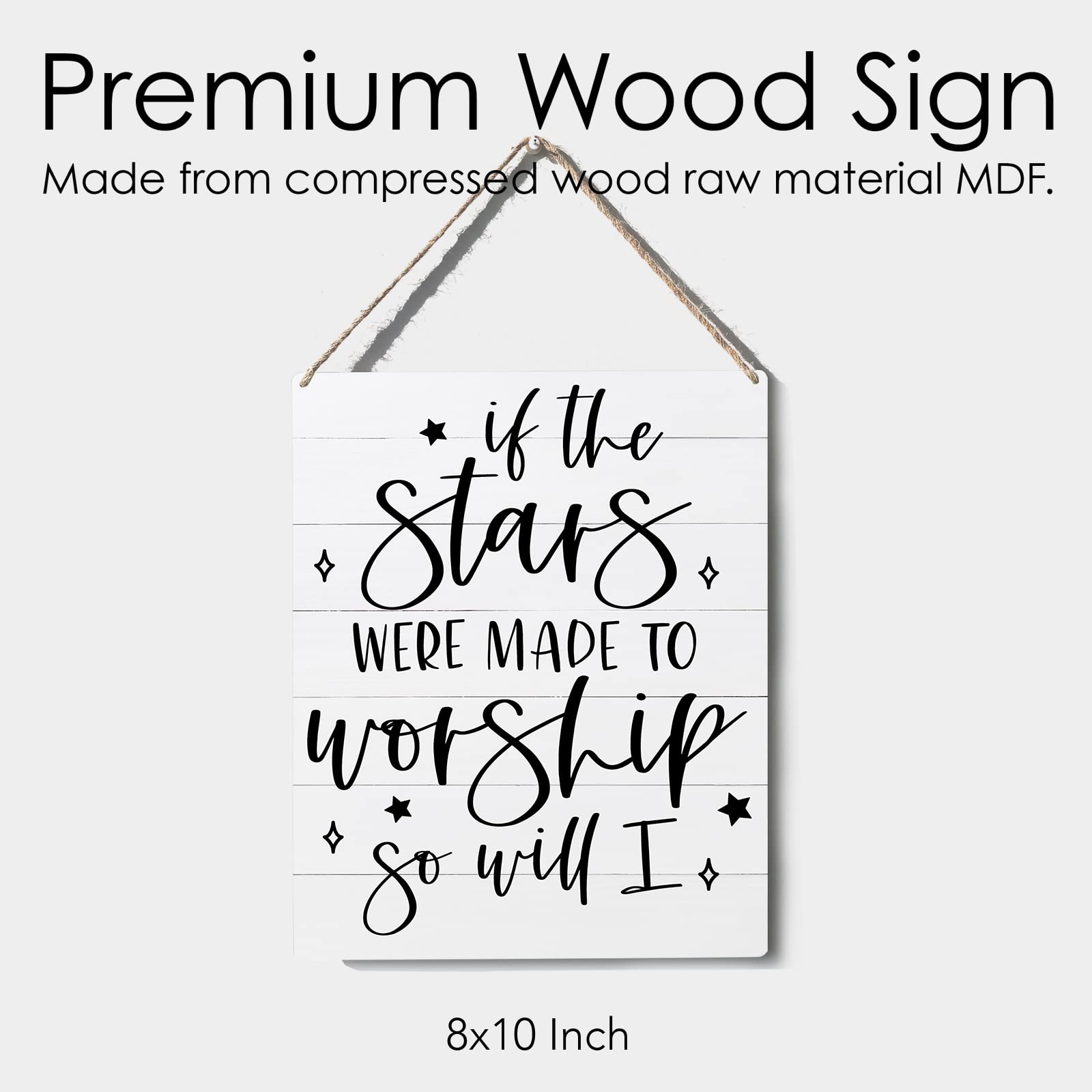 Bible Verse Wooden Sign 10x8 - Rustic Farmhouse Wall Decor for Home & Office