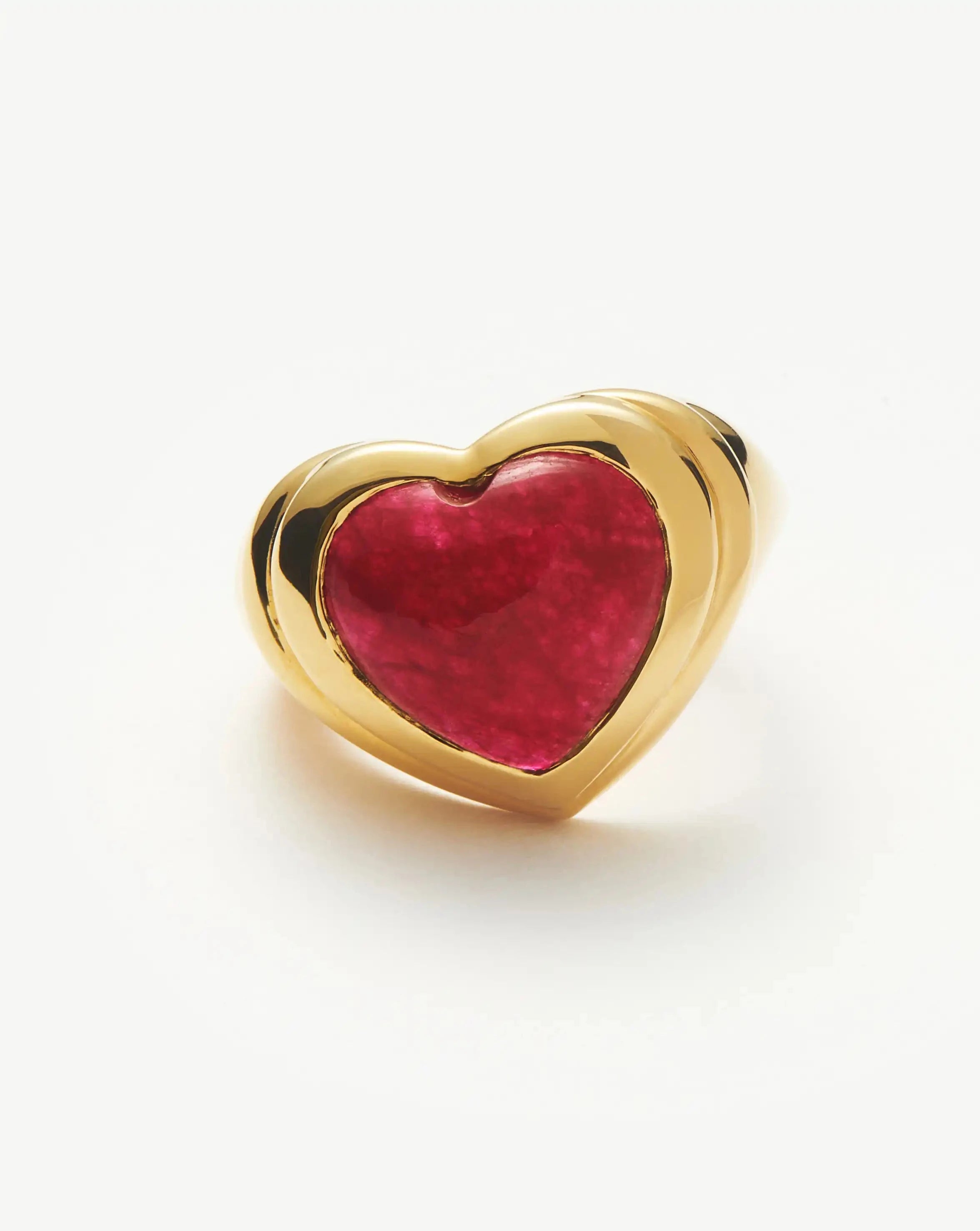 18k Gold Plated Pink Quartz Jelly Heart Gemstone Ring for Women - Elegant Valentine's Day Gift, Anniversary Present, or Everyday Fashion Jewelry