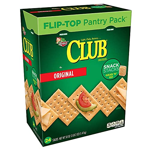 Keebler Club Crackers Snack Stacks 2.08 oz (24 Count) - 10 Pack | Crispy Buttery Crackers for Snacking, Lunchboxes & Party Platters