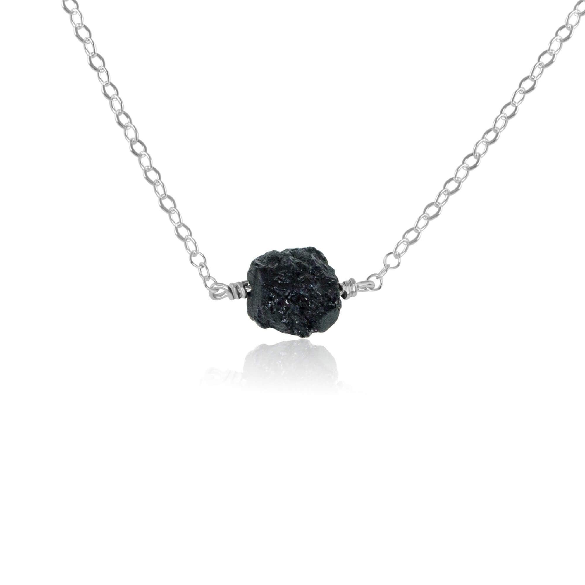 Natural Raw Black Tourmaline Crystal Pendant Necklace for Women - Protection Stone Jewelry for Energy Cleansing, Chakra Balancing & Spiritual Healing | Perfect for Meditation, Yoga & Everyday Wear