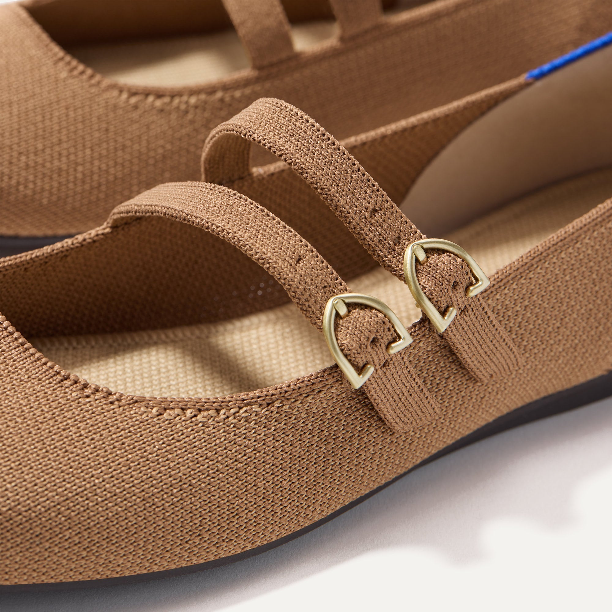 Stylish Double Buckle Mary Jane Shoes in Java Chip - Comfortable & Fashionable Women's Flats for Work, Casual Wear & Special Occasions