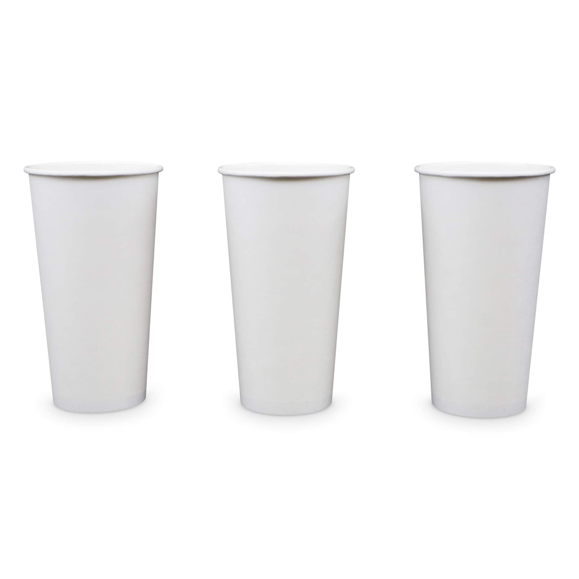 22oz White Paper Cold Drink Cups - 1000 Count Bulk Pack | Eco-Friendly, Leak-Proof Disposable Cups for Parties, Picnics & Home Use | Made in USA, BPA-Free & Recyclable | Perfect for Iced Coffee, Soda & Beverages