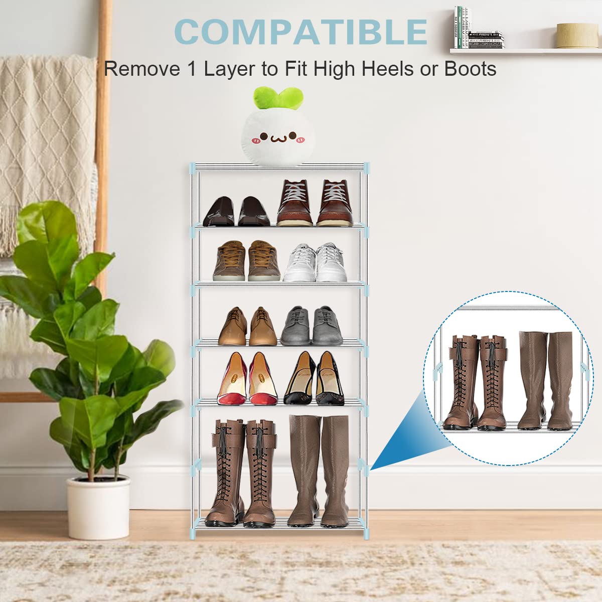 Sunvito 3-Tier Stackable Shoe Rack - Lightweight Shoe Storage Organizer for Closet, Entryway, Hallway & Living Room | Space-Saving Shoe Shelf for Small Spaces | Perfect for Apartments, Dorms & Home Organization