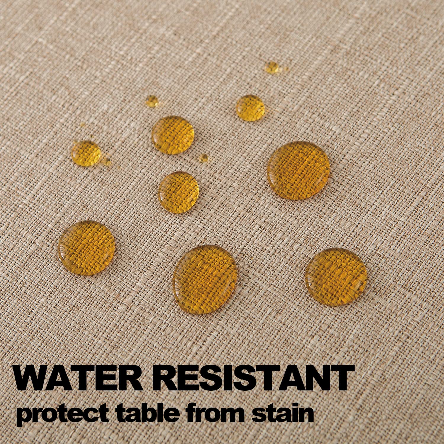 Premium 54x54 Inch Linen Tablecloth for Square Tables - Burlap Textured, Water Resistant Farmhouse Style Table Cover for Dining, Kitchen, and Card Games - Perfect for Rustic Weddings, Dinner Parties, and Home Decor