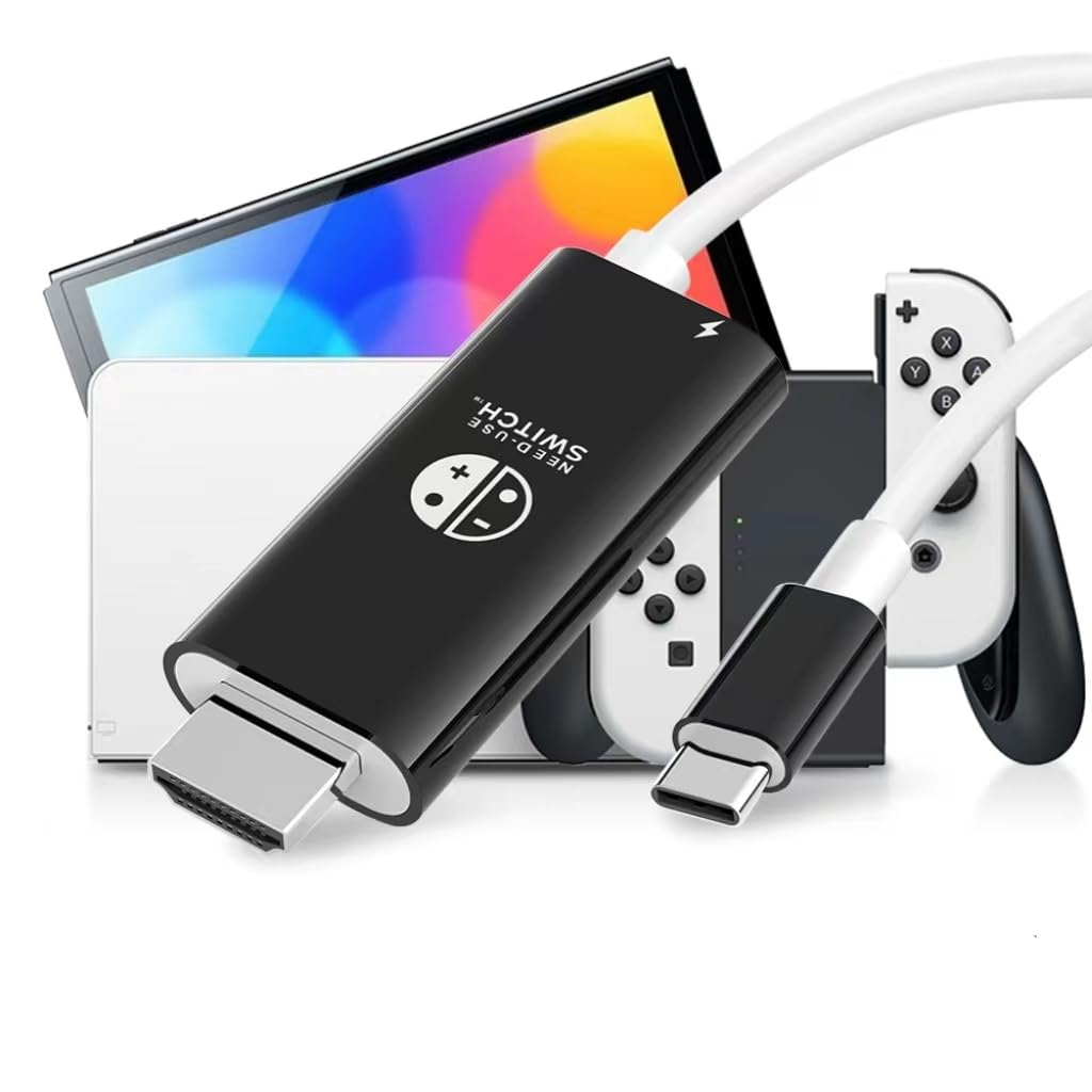 Nintendo Switch Dock & Switch OLED Dock - 6FT HDMI Cable, Type C to HDMI Adapter with 1080P@60Hz Output & 100W PD Charging - Perfect for TV Gaming & Home Entertainment