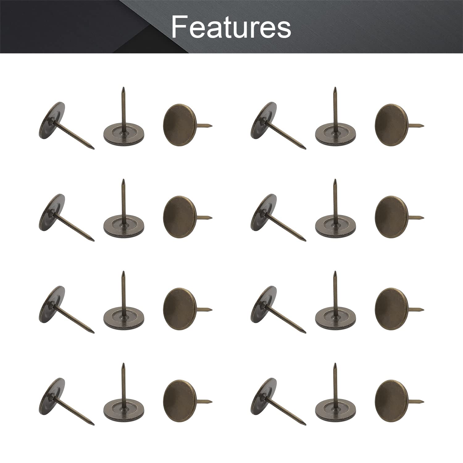 60PCS Bronze Upholstery Nails 0.63