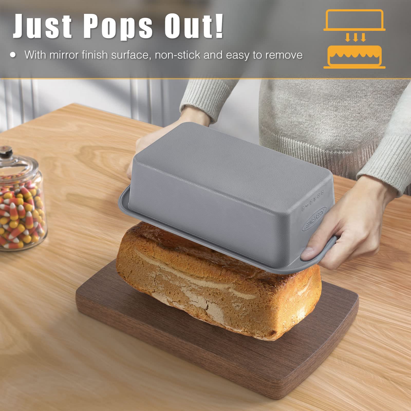 Non-Stick Silicone Loaf Pans Set of 2 - 9x5 Inch Bread Baking Molds for Banana Bread, Meatloaf & Homemade Loaves | Dishwasher Safe & BPA Free | Perfect for Oven, Toaster & Meal Prep