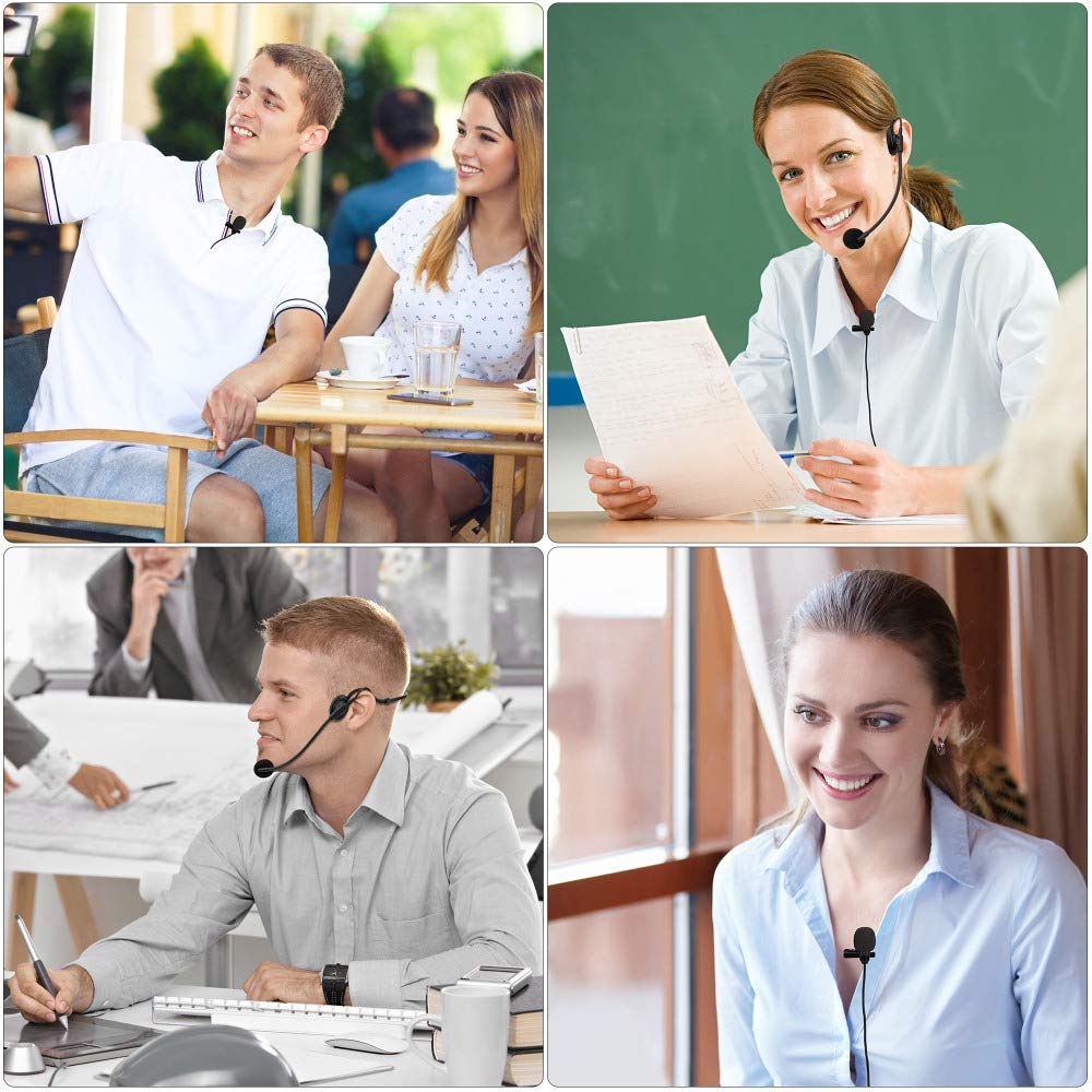 KIMAFUN 2.4G Wireless Microphone System with Headset & Lavalier Mics - Dual Transmitter/Receiver Set for Teaching, Presentations, Weddings, School Plays (Model G102) | Perfect for Public Speaking, Karaoke, Church Services & Online Streaming