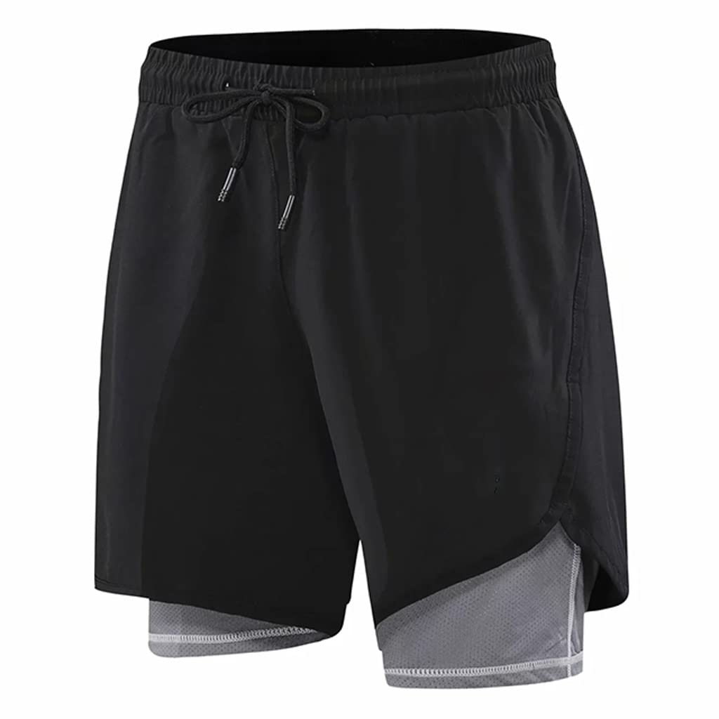 Men's 2-in-1 Quick Dry Gym Shorts - Breathable Workout Basketball Football Running Jogging Sports Shorts with Inner Liner | Perfect for Training, Gym & Outdoor Activities (XXXL)