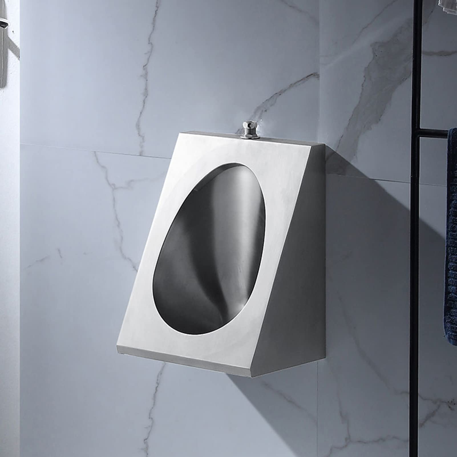 Stainless Steel Wall Mounted Urinal for Men - 304 Commercial Grade with Smart Sensor Flush, Anti-Splash & Odor-Free Design - Perfect for Public Restrooms, Offices, and High-Traffic Areas