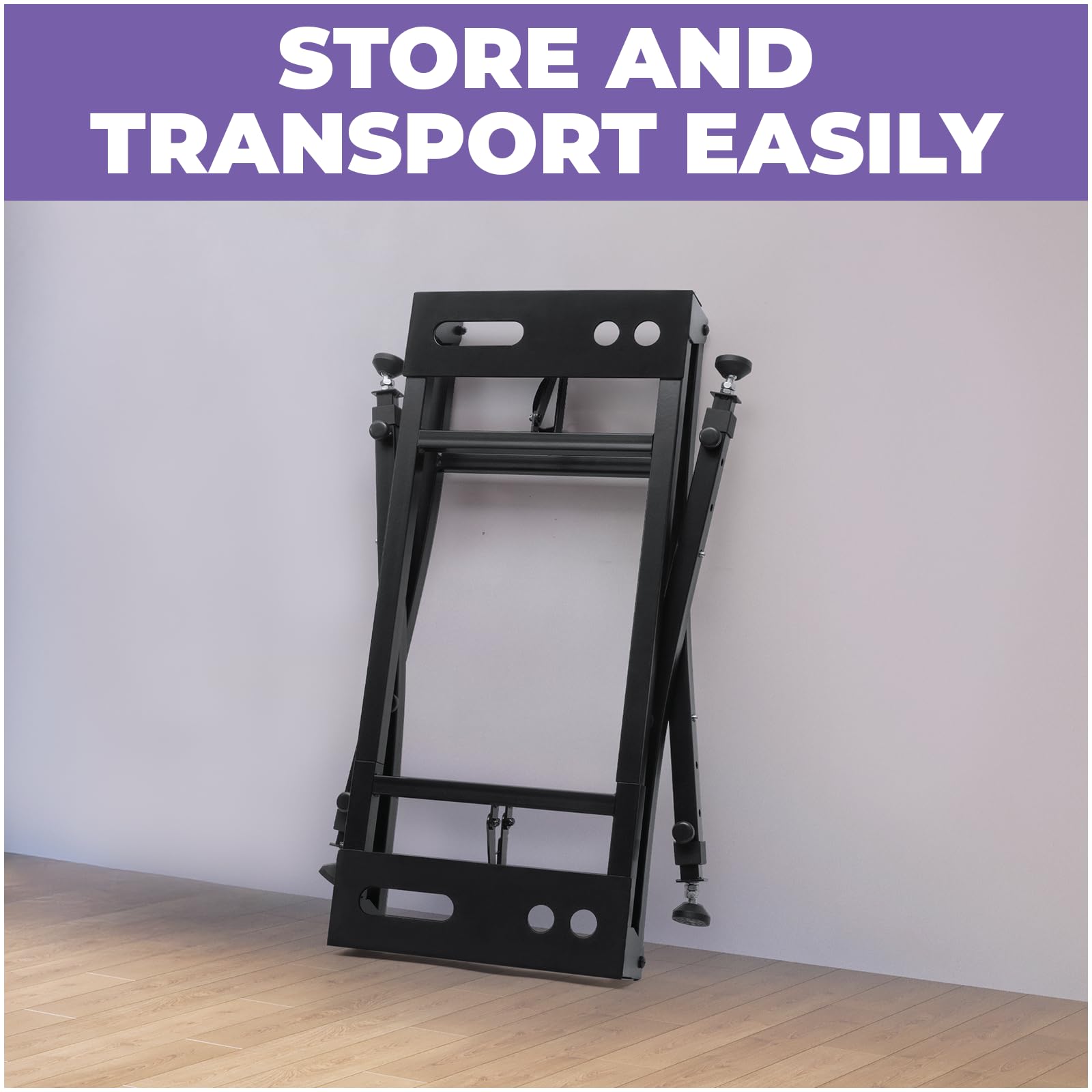 Collapsible Piano Keyboard Stand - Adjustable & Portable Heavy Duty Music Stand for Kids & Adults - Fits 54-88 Key Digital Pianos - Sturdy Keyboard Table for Home, Studio & Live Performances