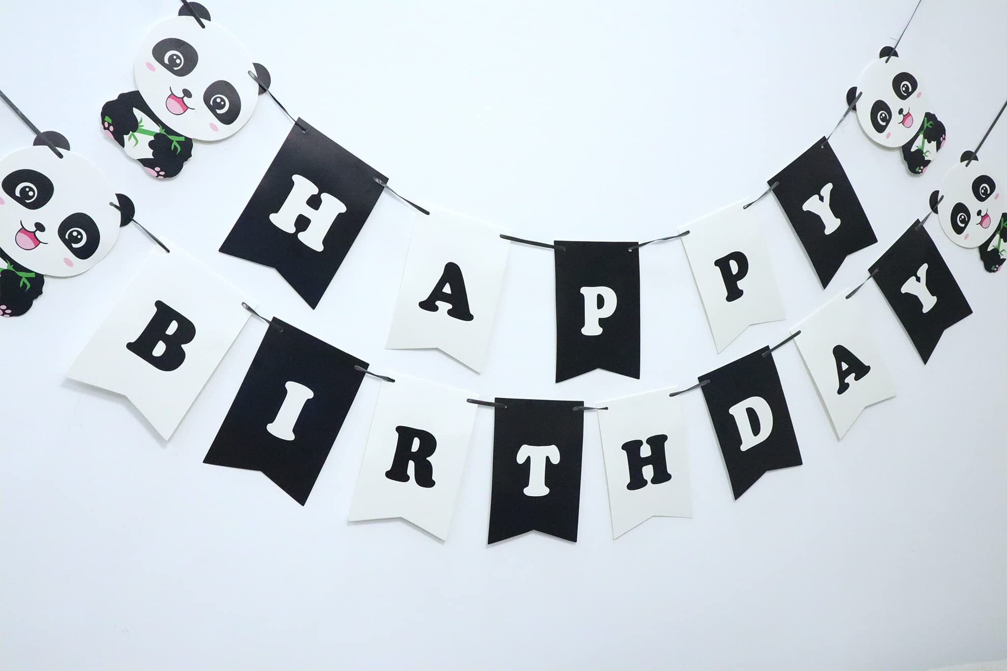 Happy Birthday Panda Banner - Cute Panda & Bamboo Themed Birthday Party Decorations for Boys, Girls, Kids - Perfect for Jungle, Zoo or Animal Theme Birthday Parties