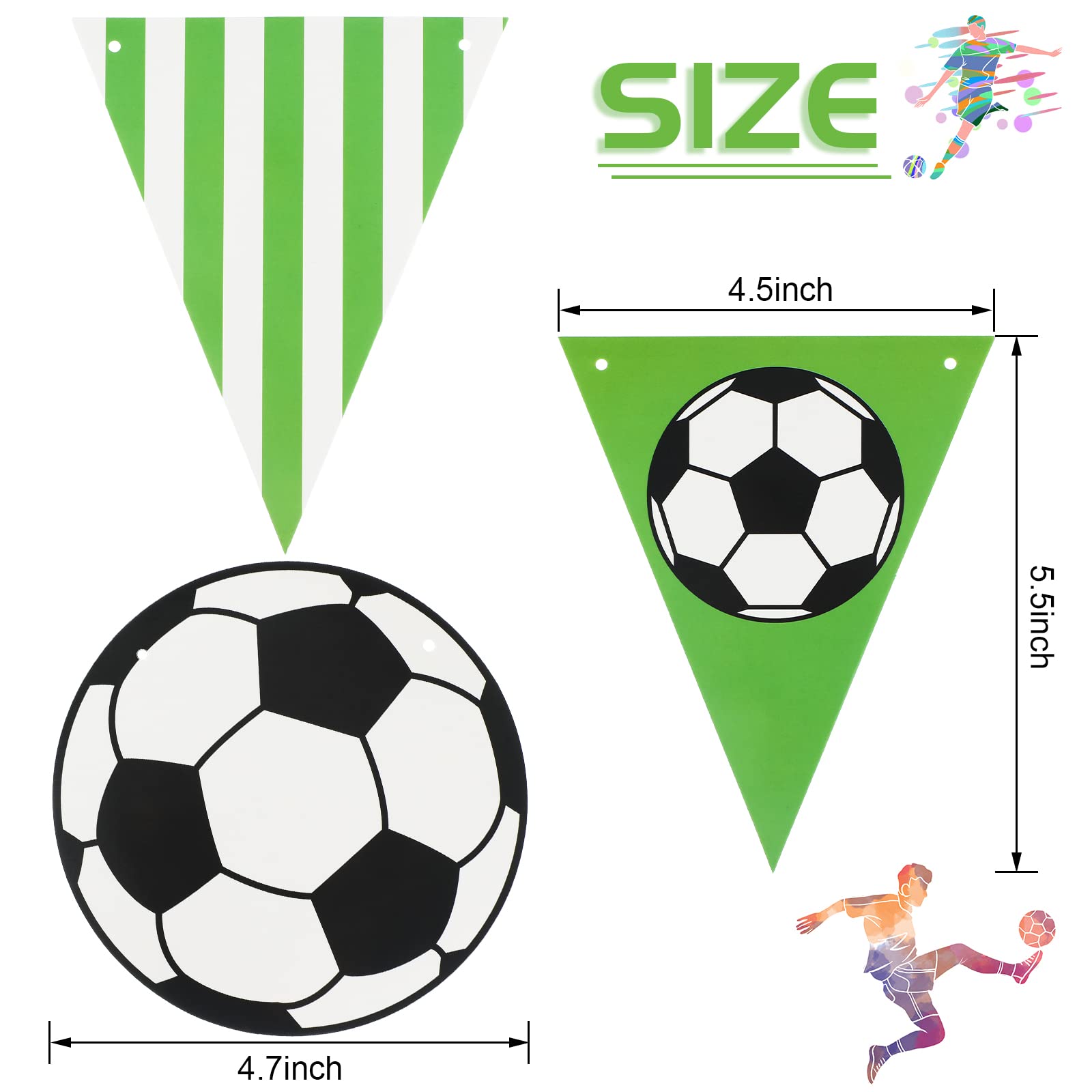 Zonon 4-Piece Soccer Party Decorations Set - Sports Themed Birthday Banner, Ball Garland & Paper Supplies for Kids, Team Parties & Game Day Celebrations