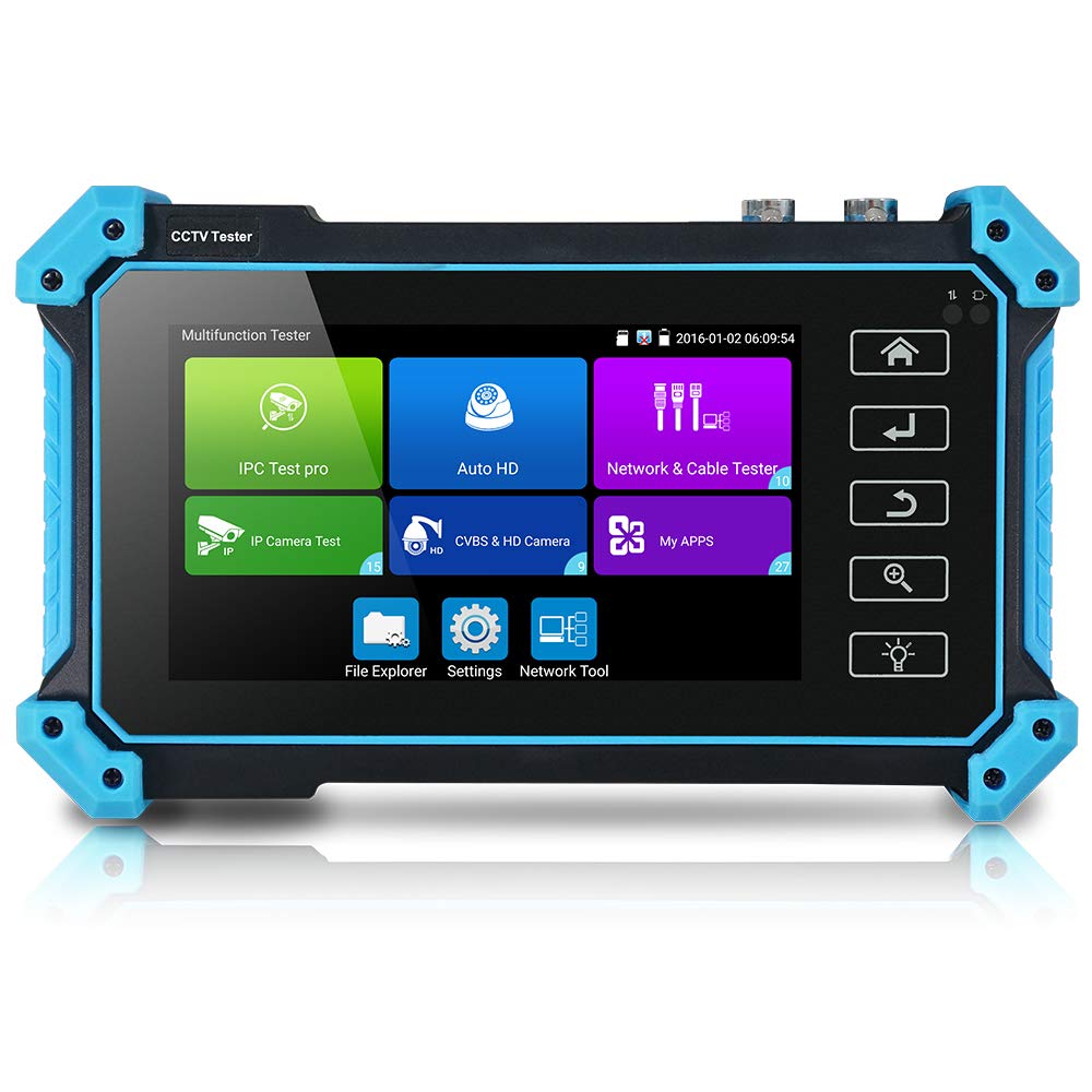 5 in 1 CCTV Camera Tester - Multifunctional IP & Coaxial HD Monitor for TVI/CVI/AHD/SDI Cameras with POE & HDMI Input - 5200PLUS Model - Perfect for Security System Installation & Maintenance